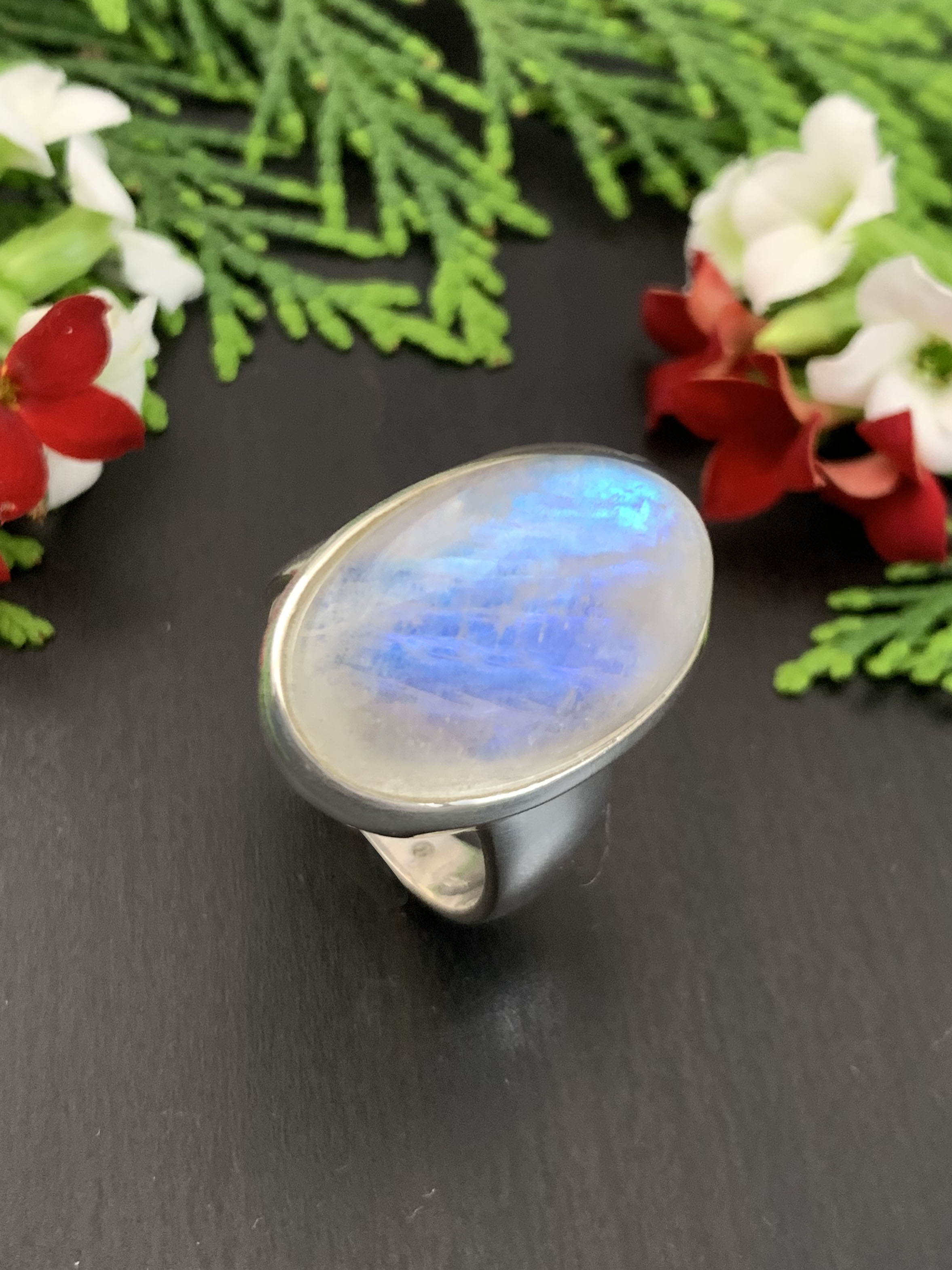 Mondstein Ring - Regenbogen