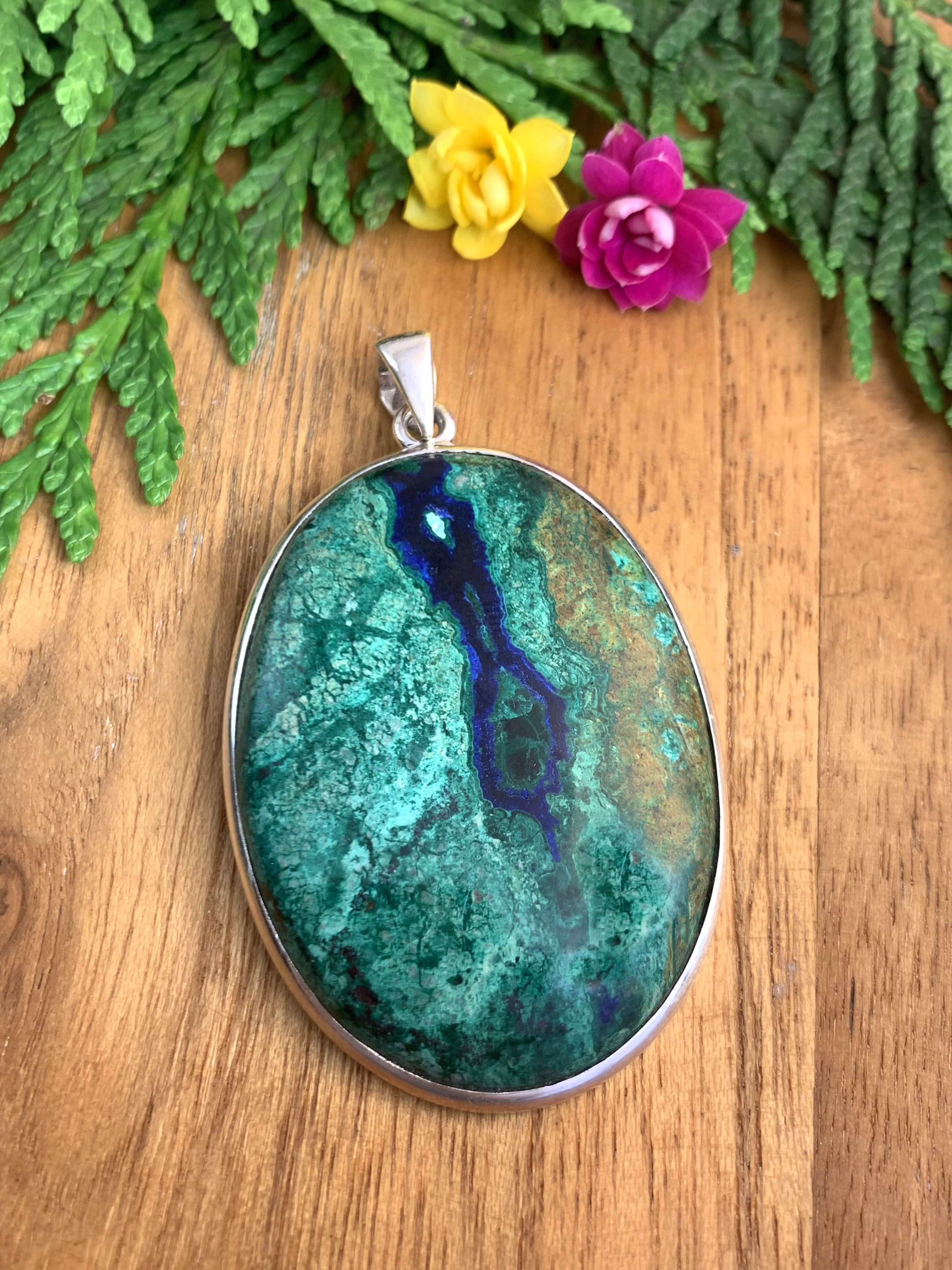 azurit-malachit-anhaenger-azurite-malachite-pendant-ah04738 Azurit Malachit  Anhänger