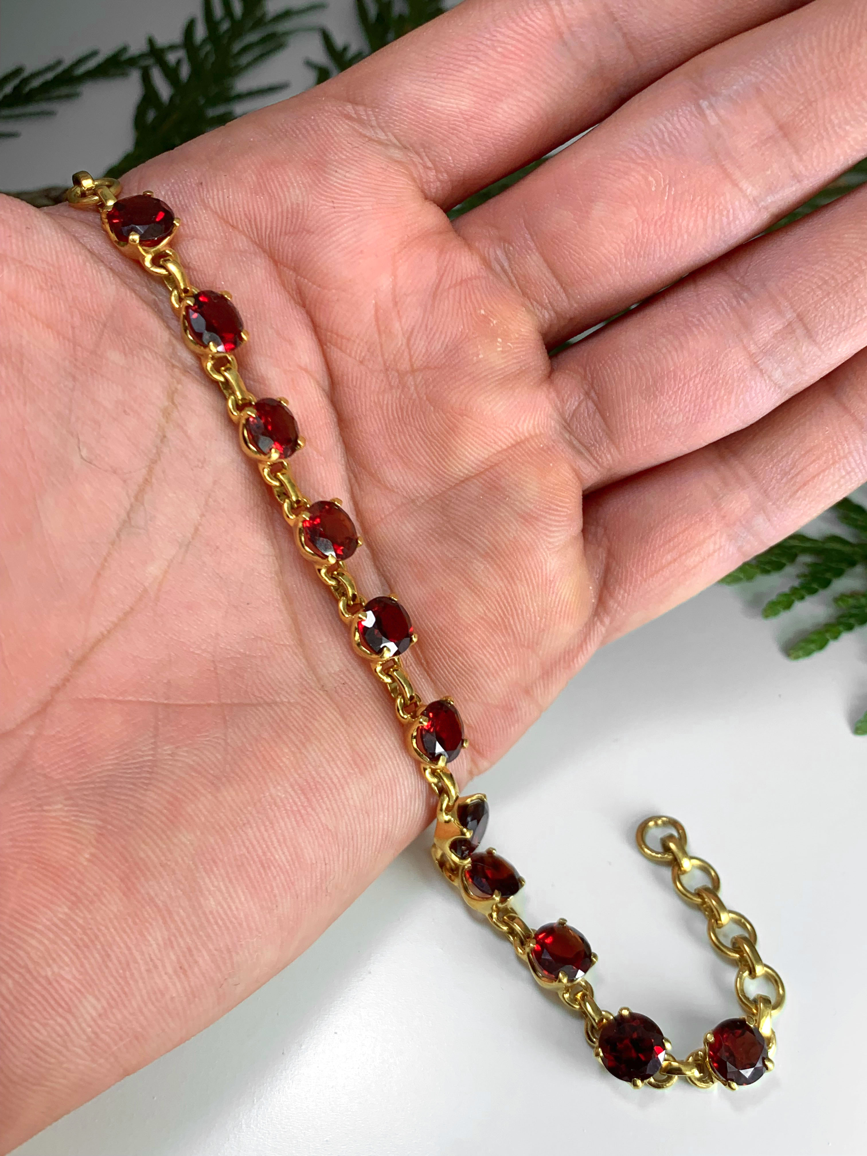 granat-armband-vergoldet-garnet-bracelet-gold-plated-ab00347-2 Granat Armband