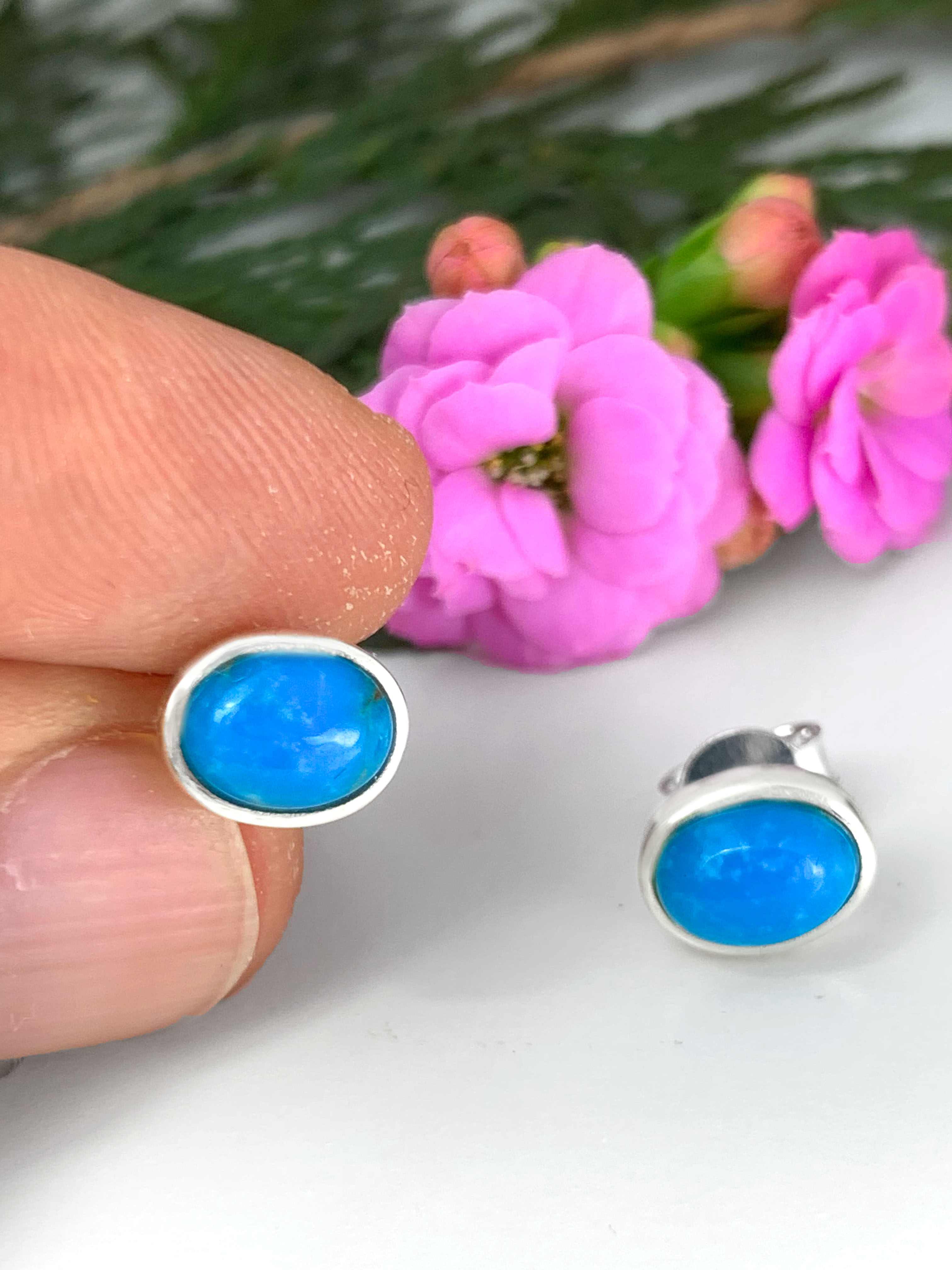 tuerkis-ohrstecker-turquoise-studs-ohr00913-3 Turquoise Stud Earrings - TOP