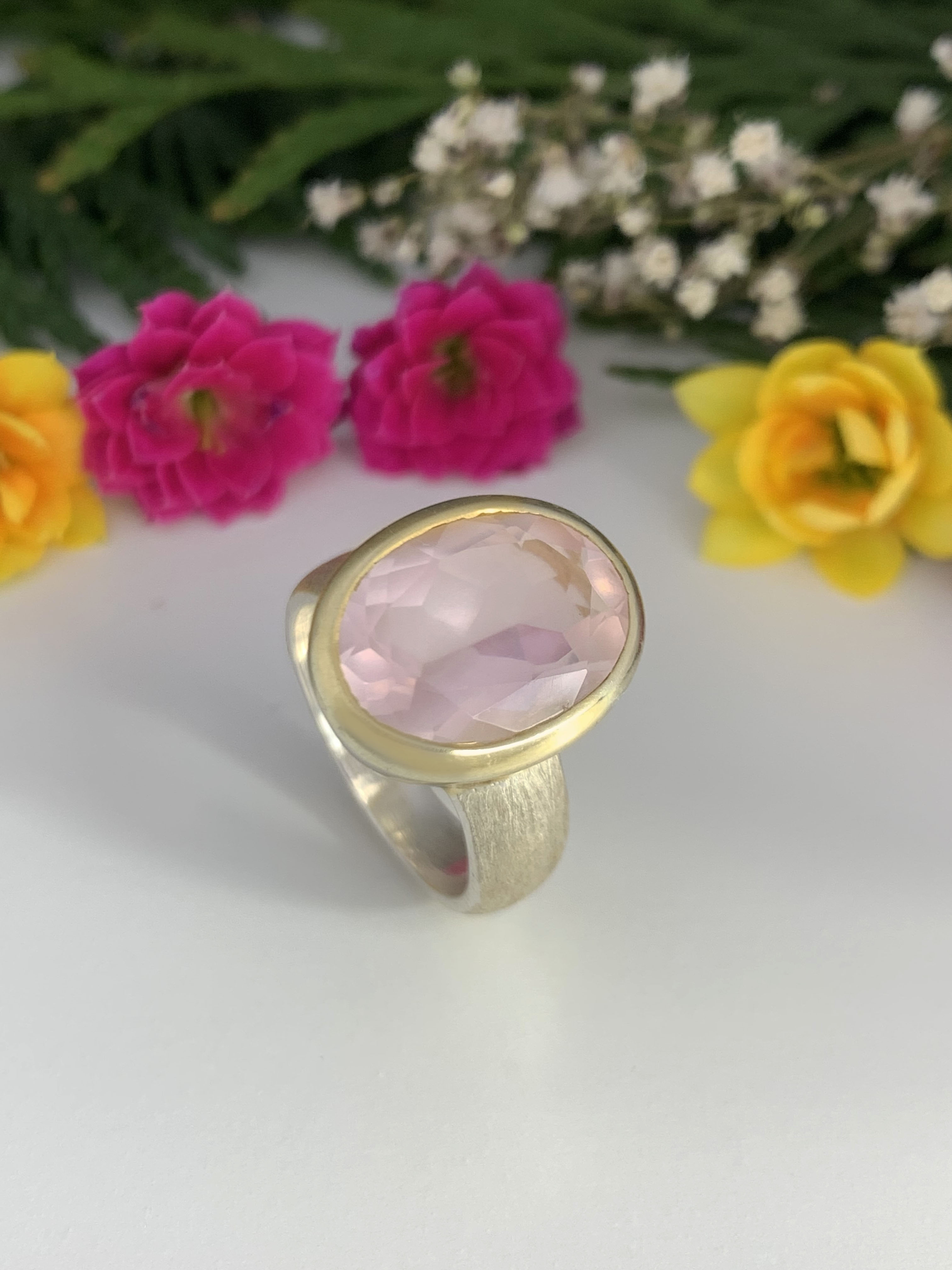 Rosenquarz Ring - TOP