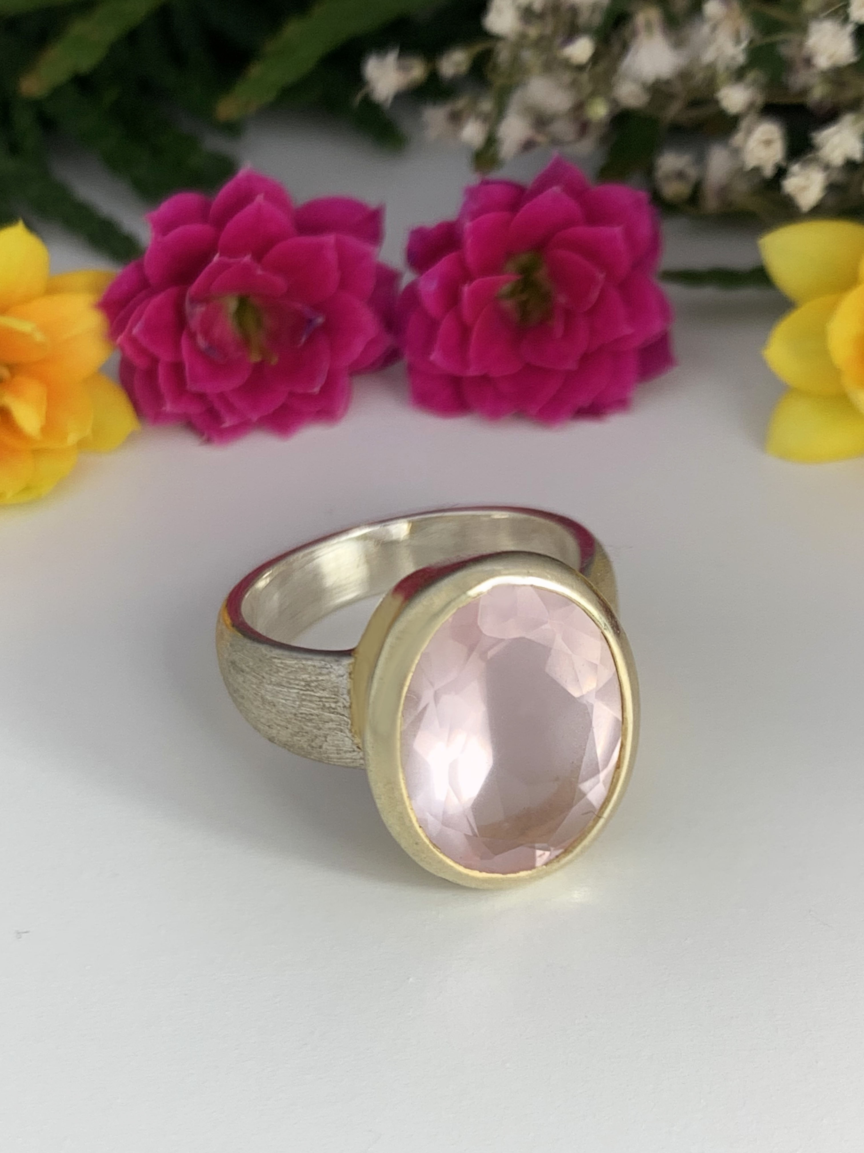 Rosenquarz Ring - TOP