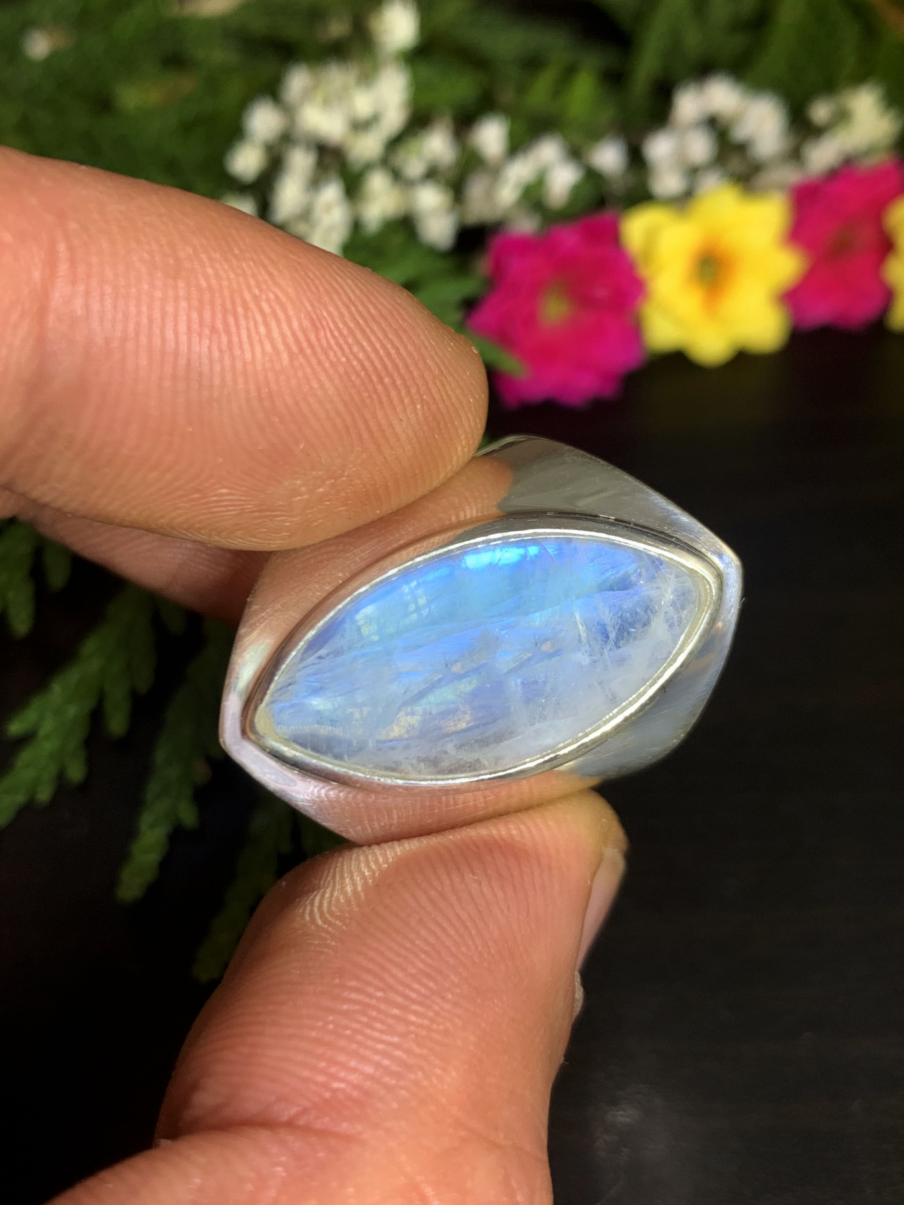 Mondstein Ring - Regenbogen