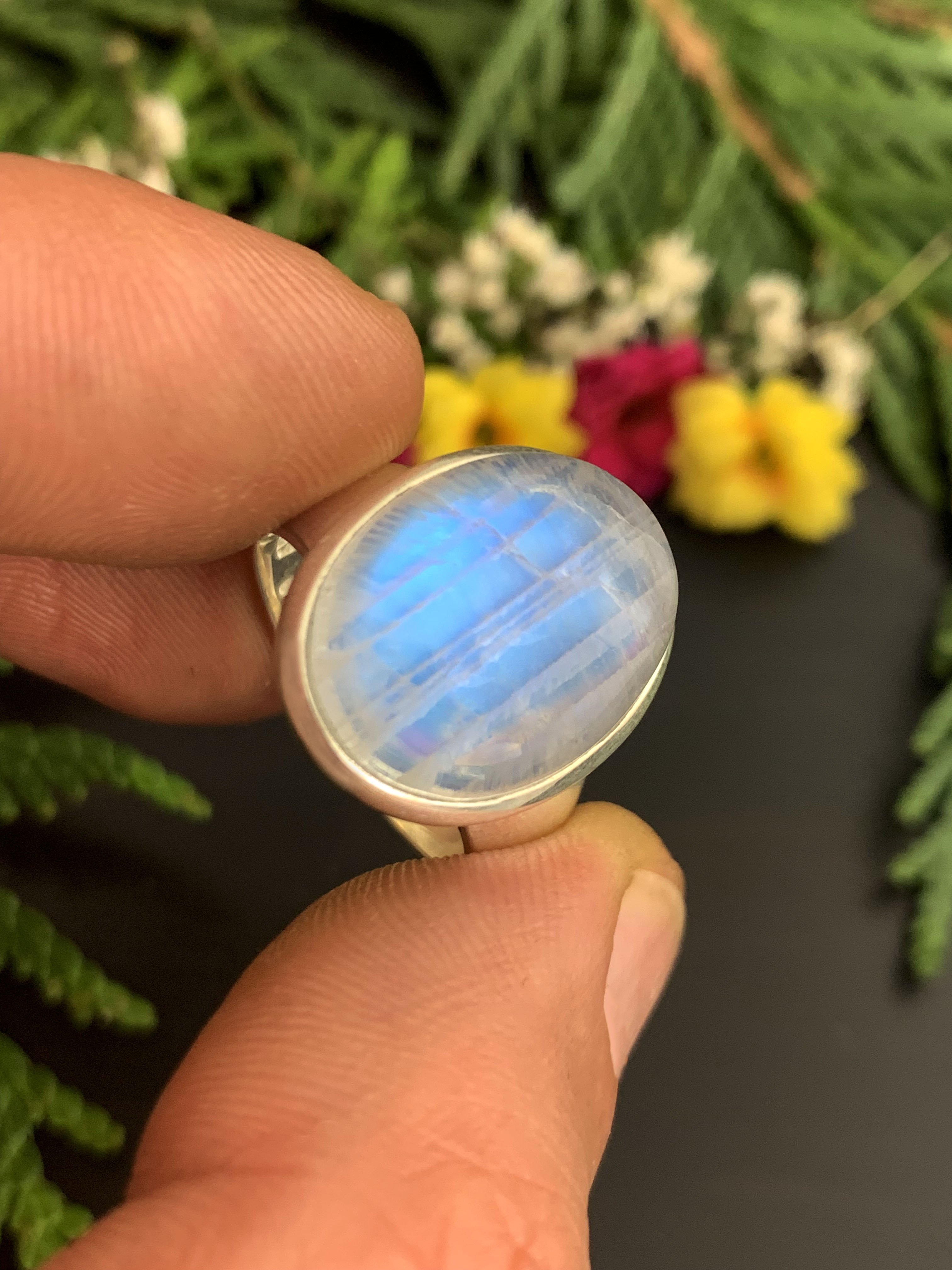 Mondstein Ring - Regenbogen