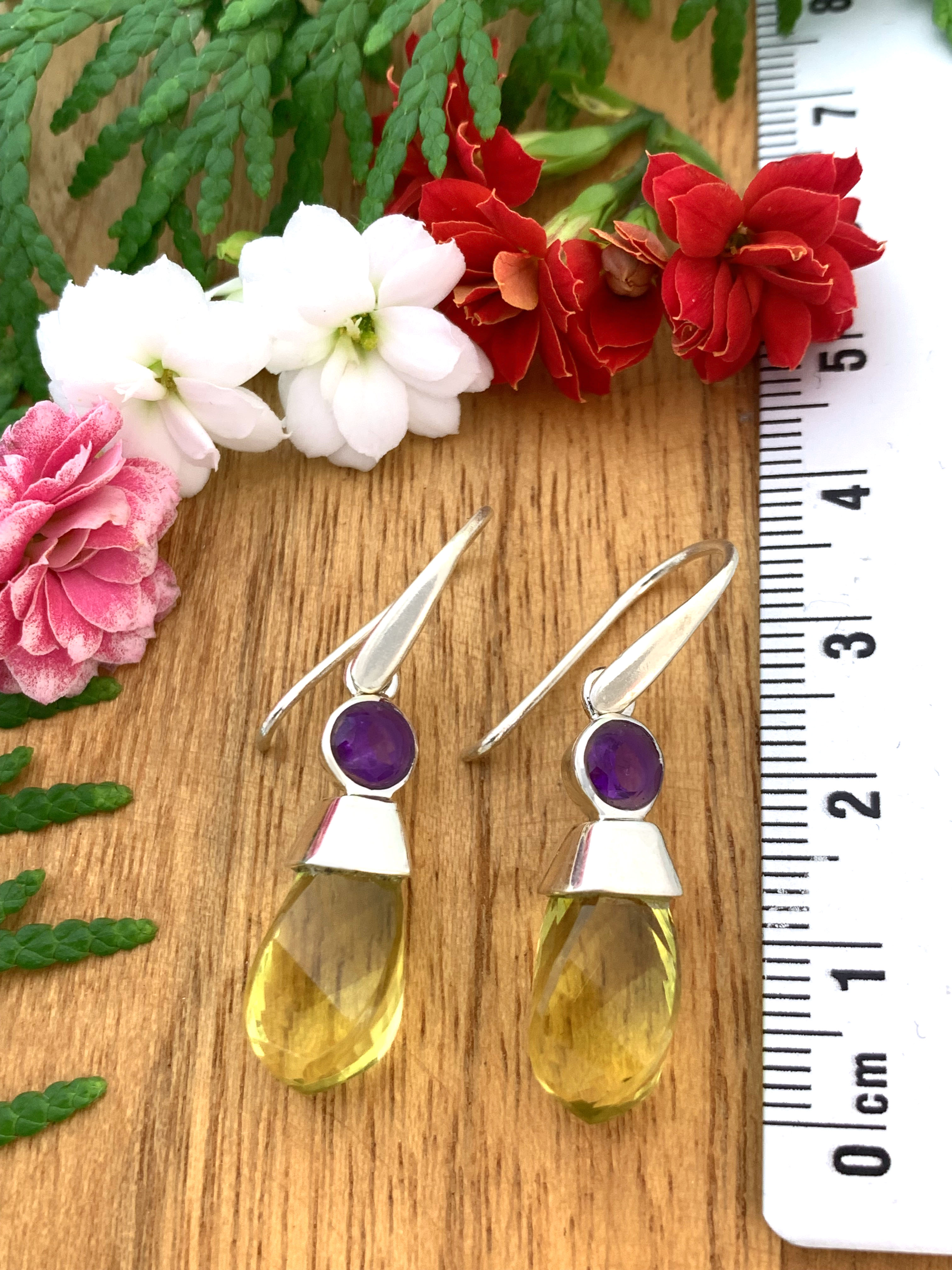 lemonquarz-ohrhaenger-lemon-quartz-earrings-ohr00752-4 Lemonquarz Earrings with Amethyst