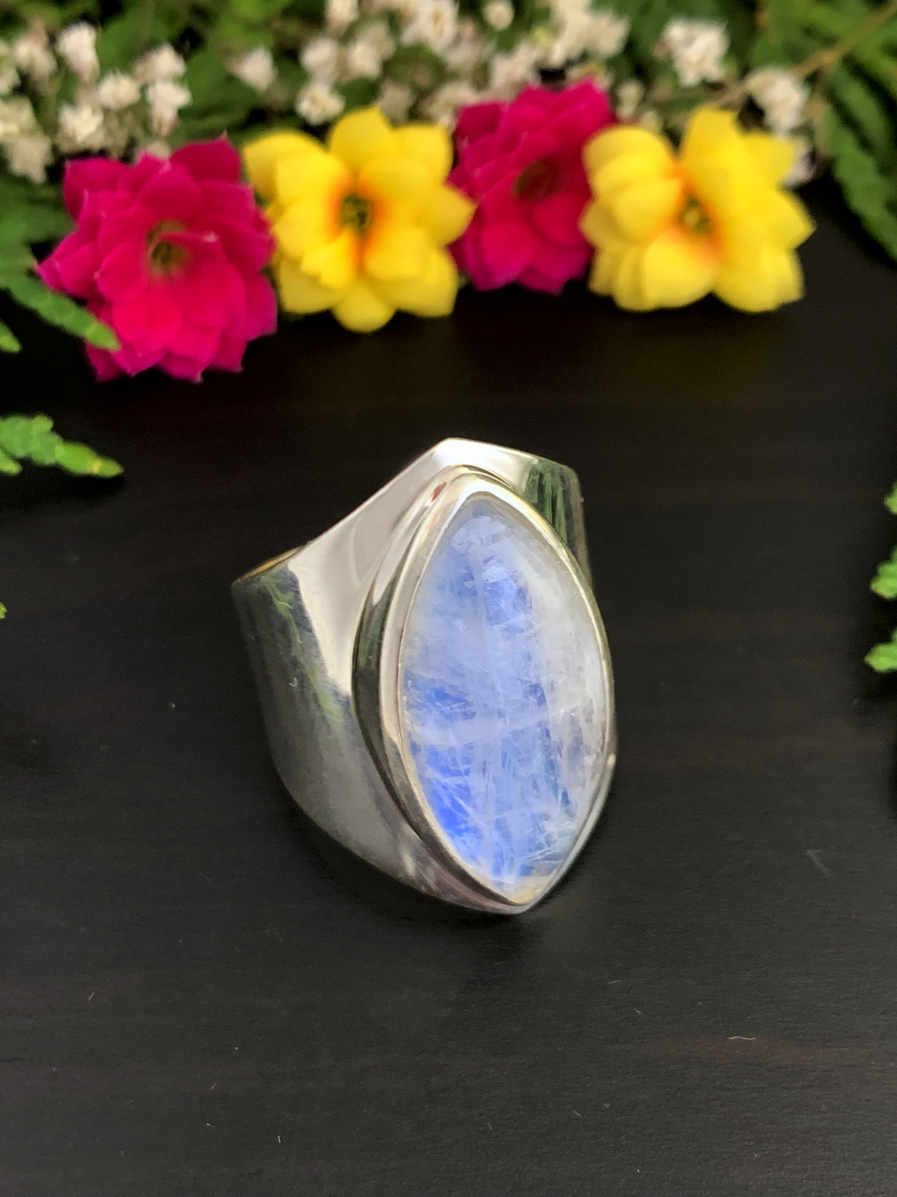 Mondstein Ring - Regenbogen
