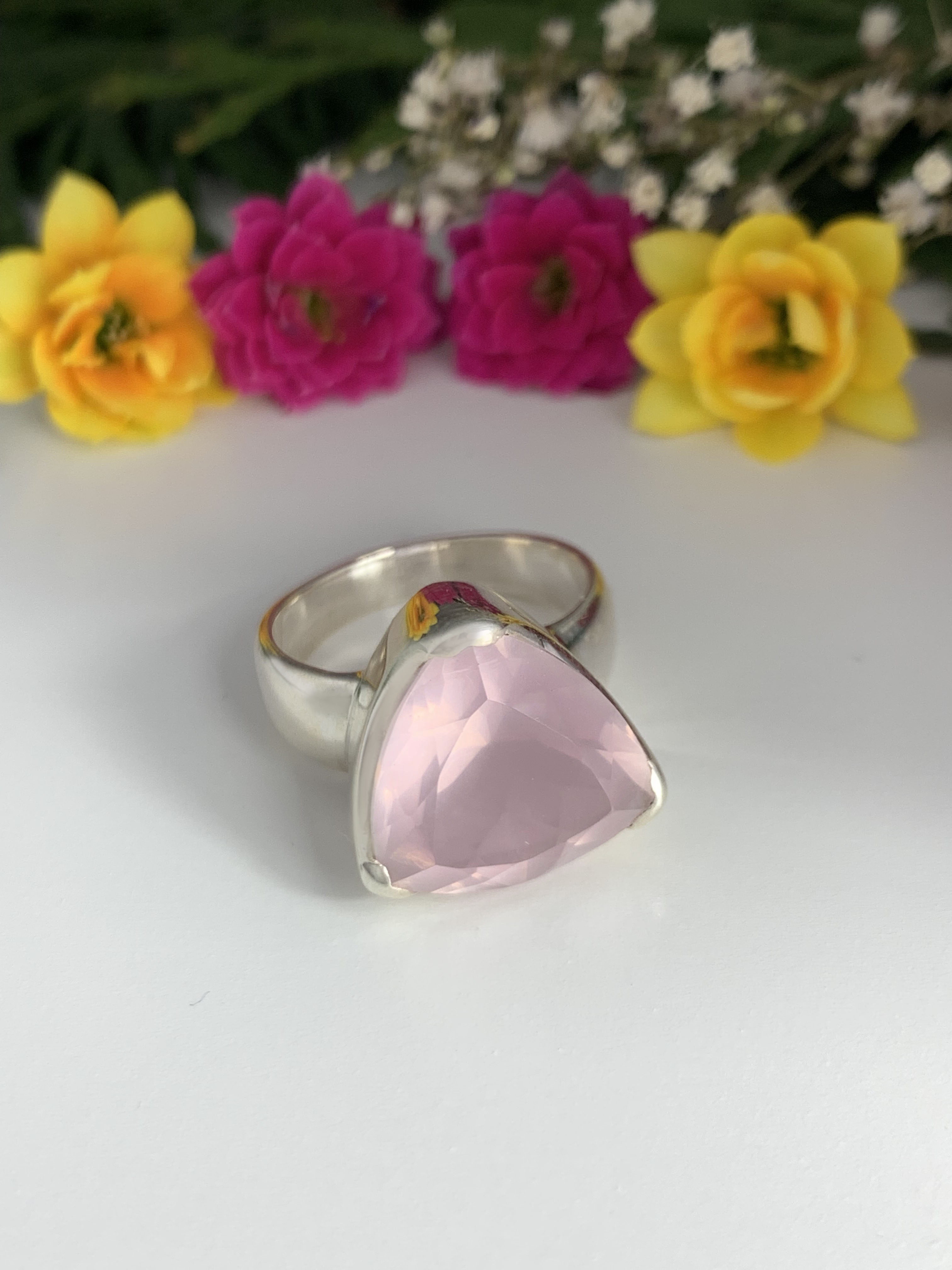 Rosenquarz Ring - TOP