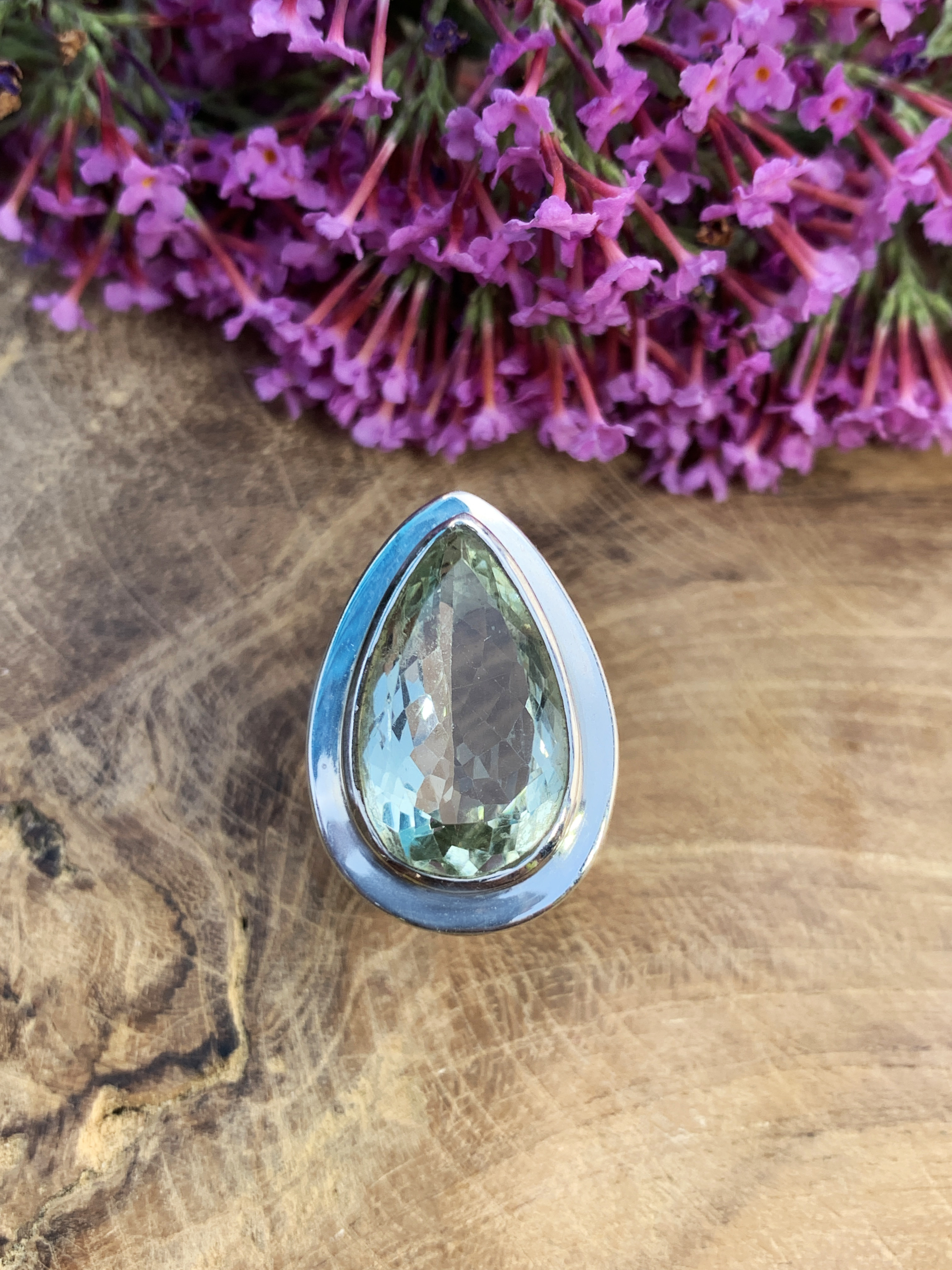 Green Amethyst Ring - 51,5
