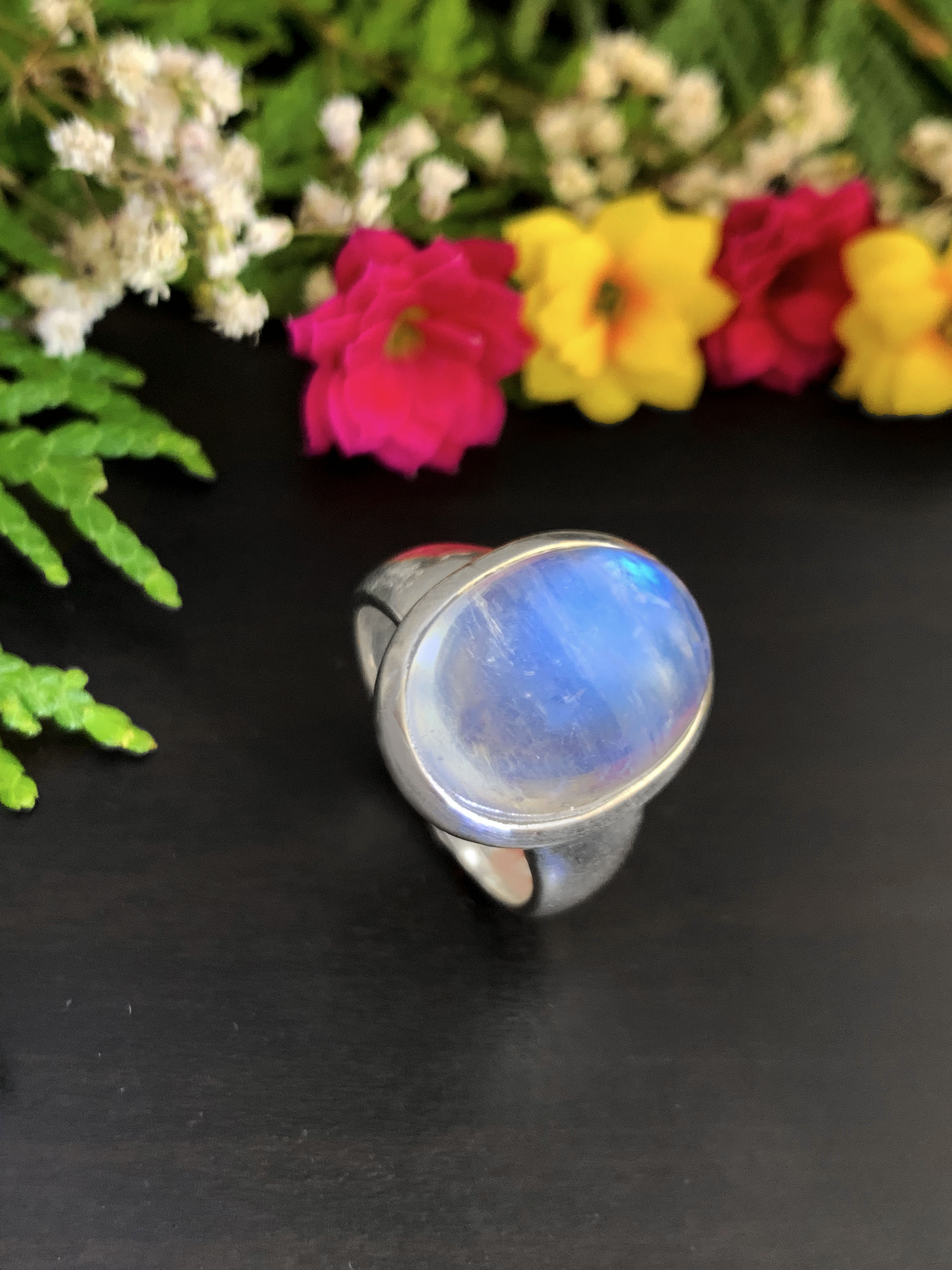 Mondstein Ring - Regenbogen 