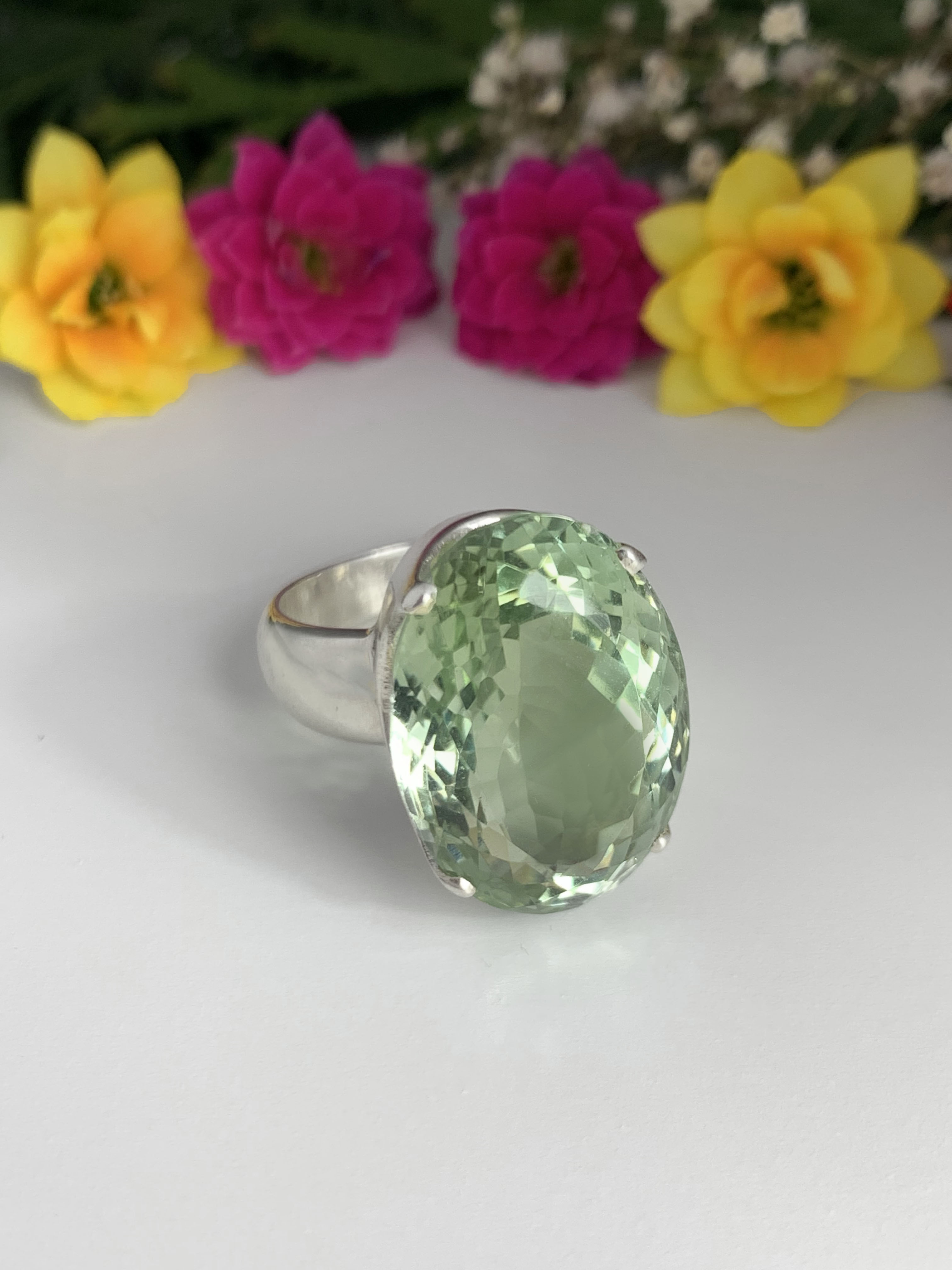 Green Amethyst Ring