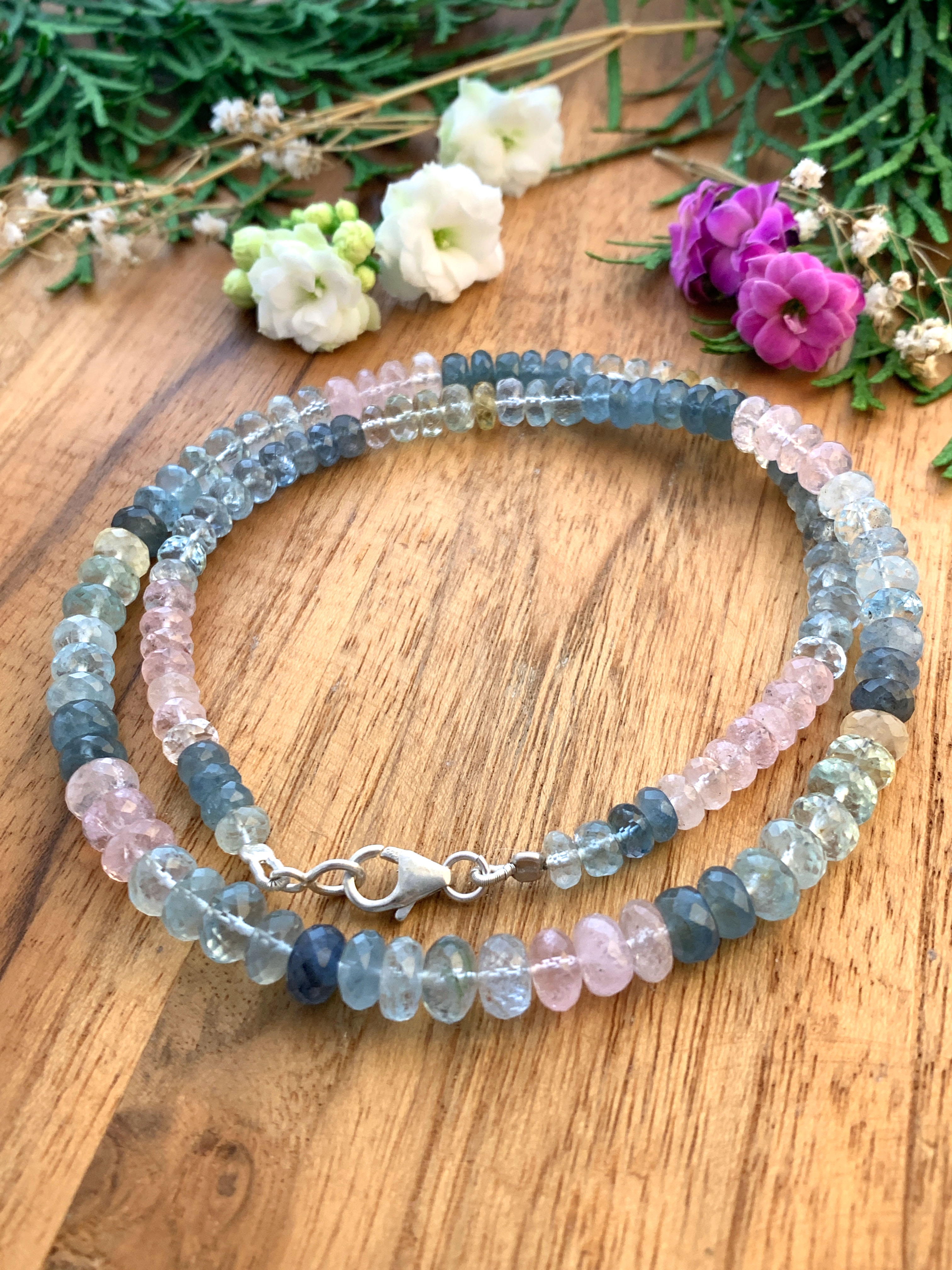 aquamarin-kette-aquamarine-necklace-k00169 Aquamarin & Morganit Kette