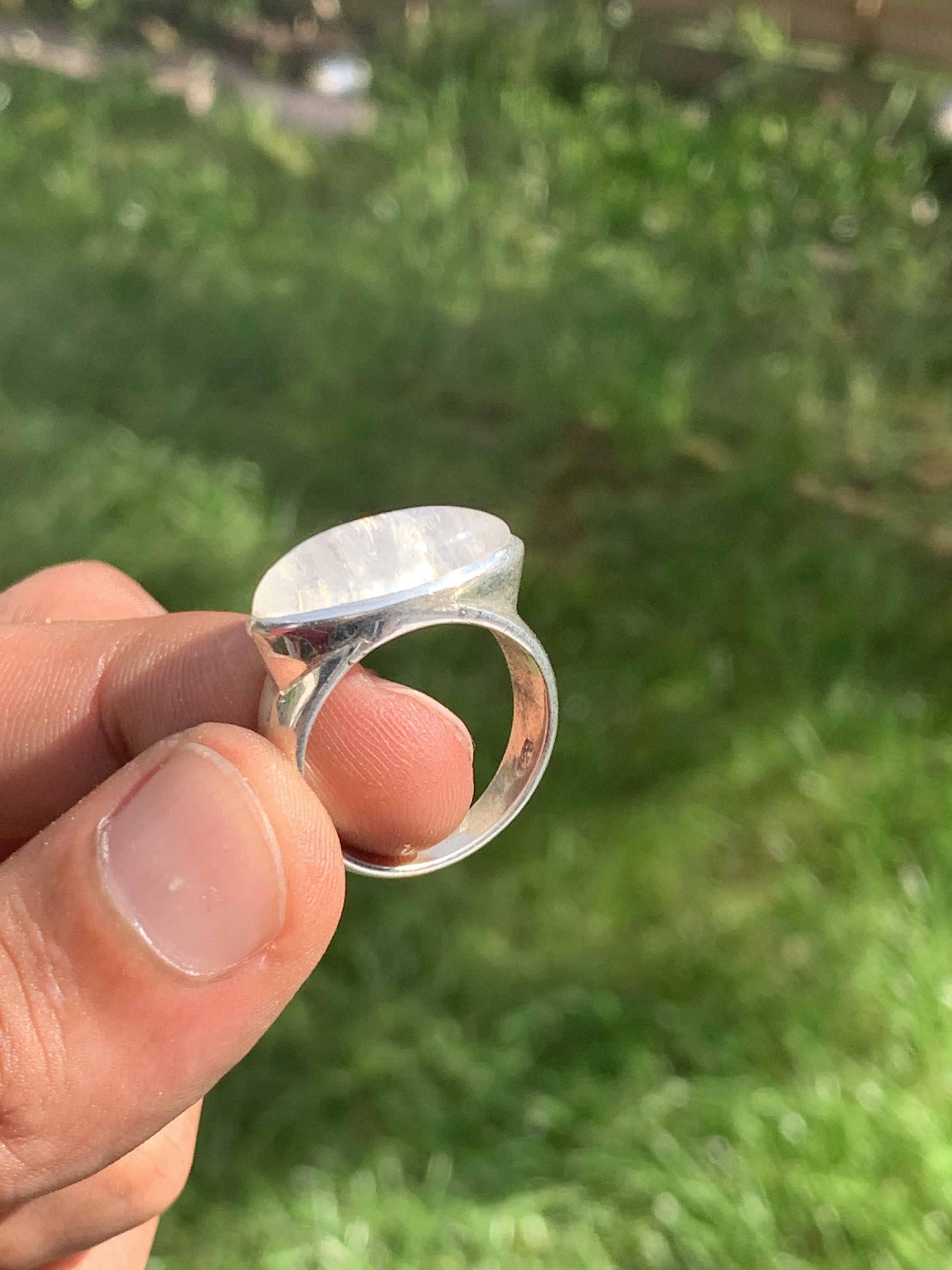 Regenbogen Mondstein Ring - 61