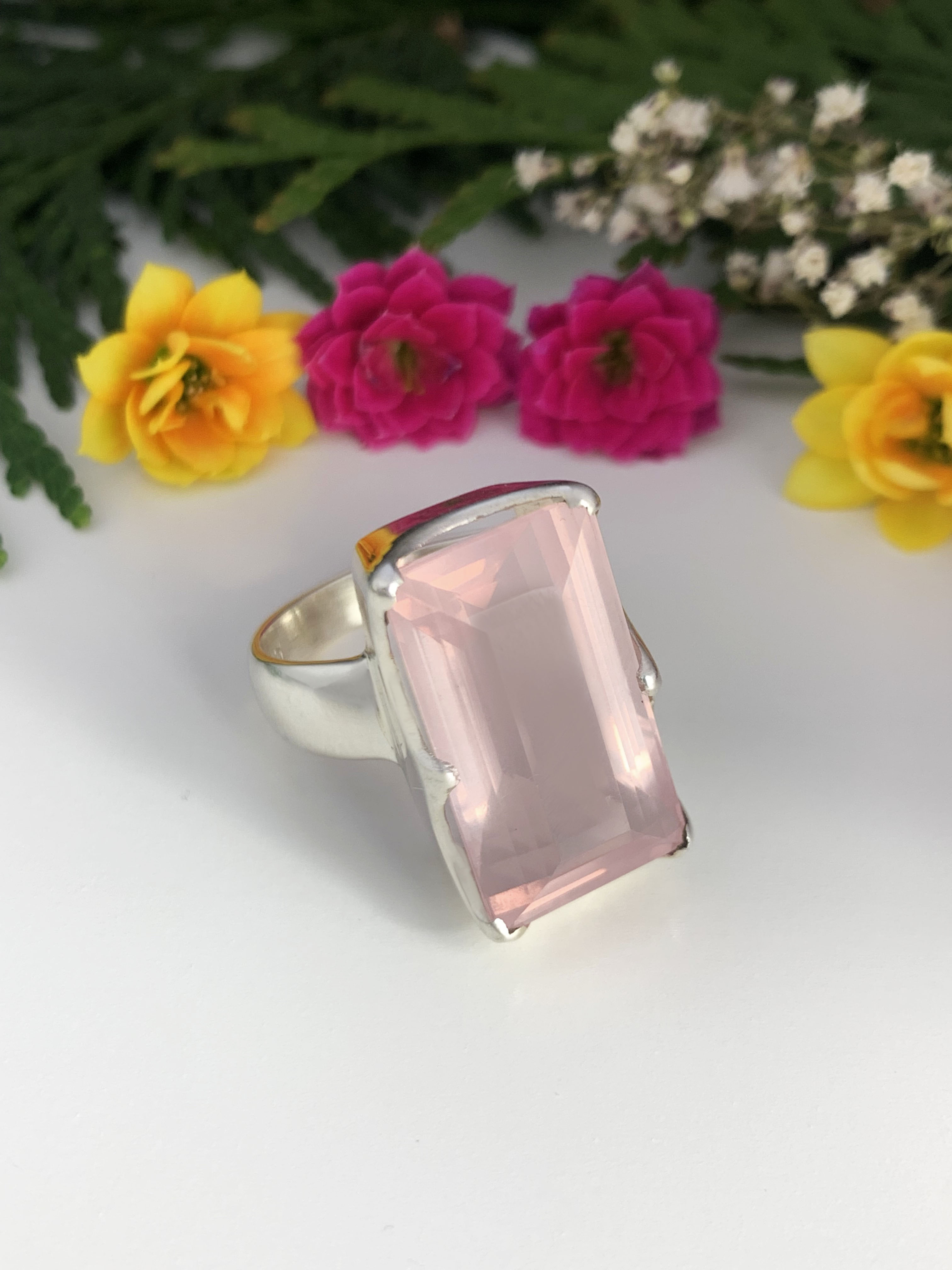 Rosenquarz Ring - TOP