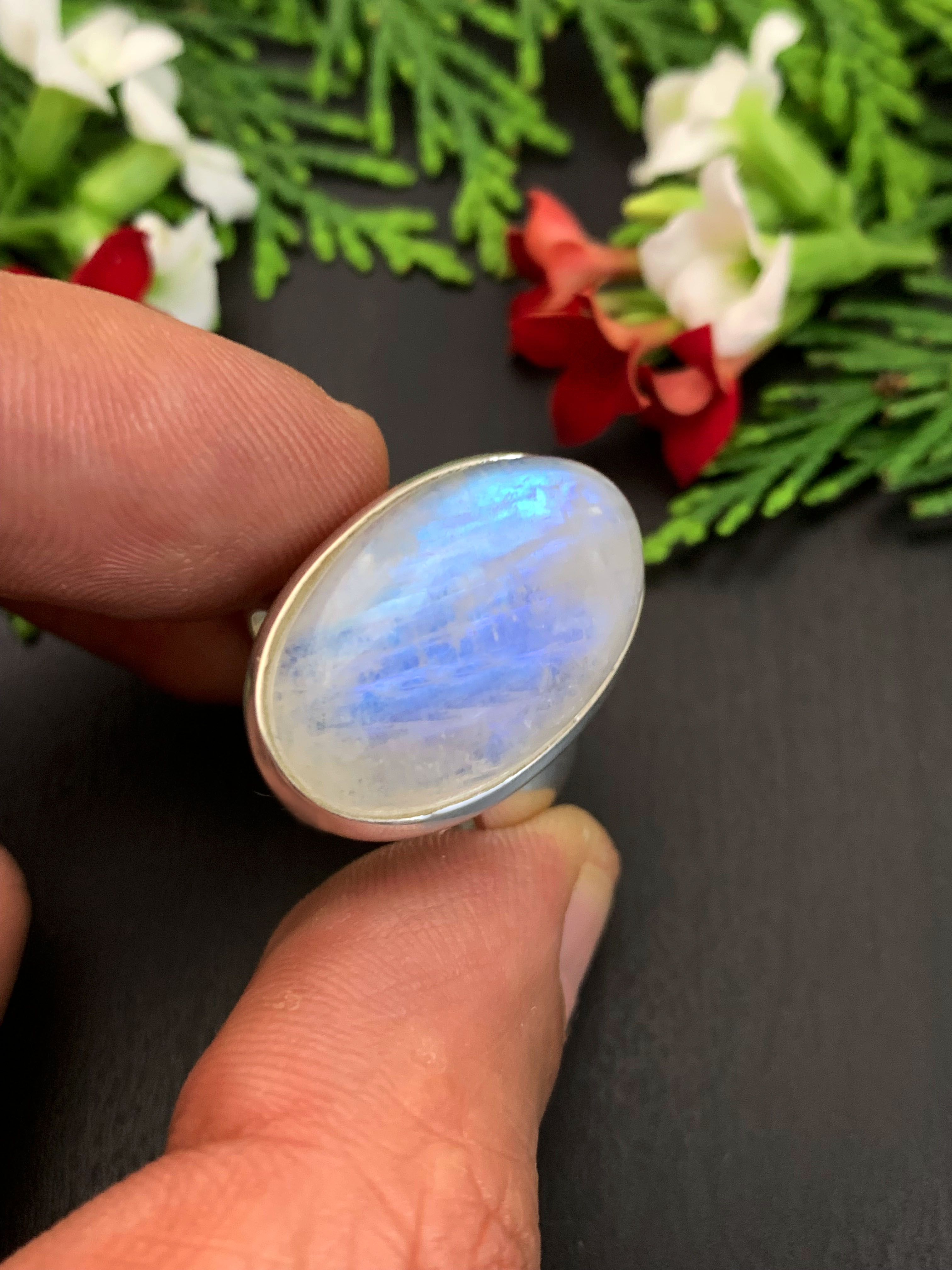 Mondstein Ring - Regenbogen