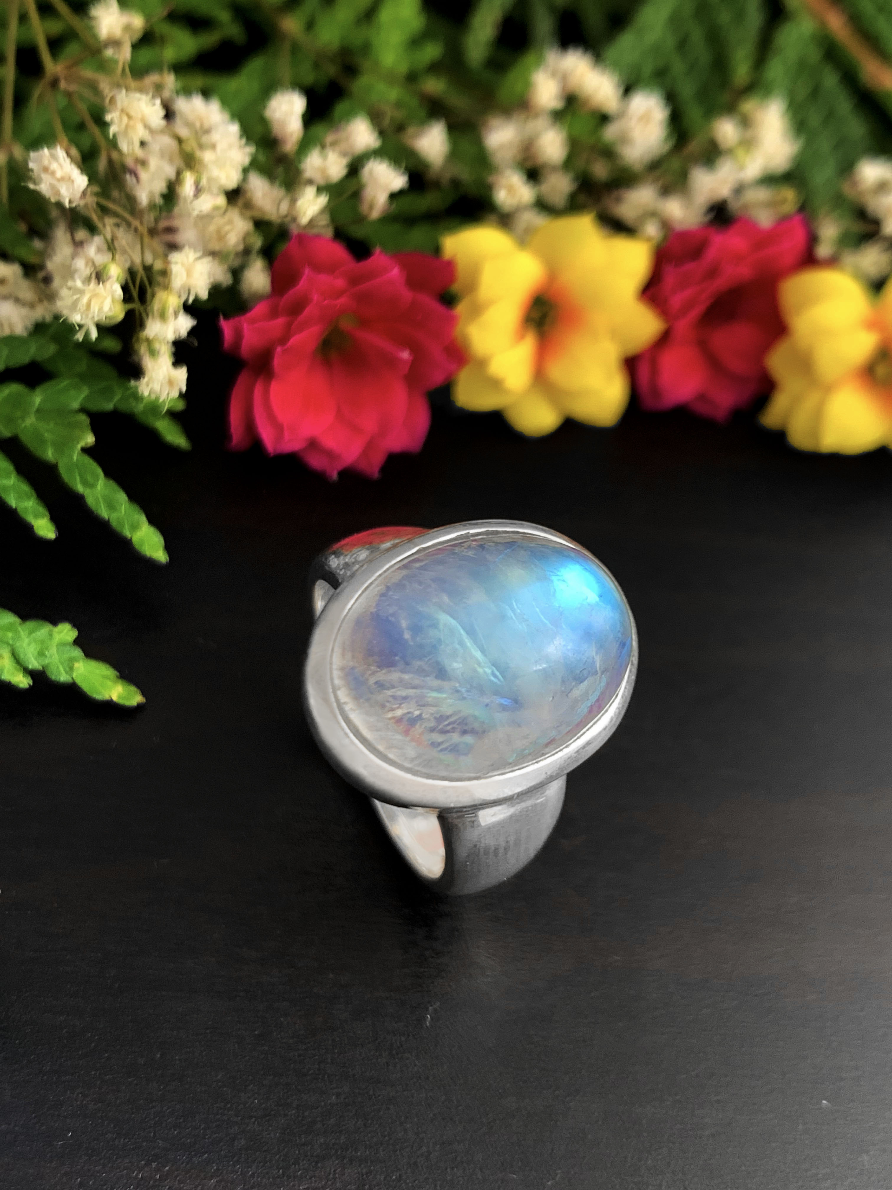 Mondstein Ring - Regenbogen 