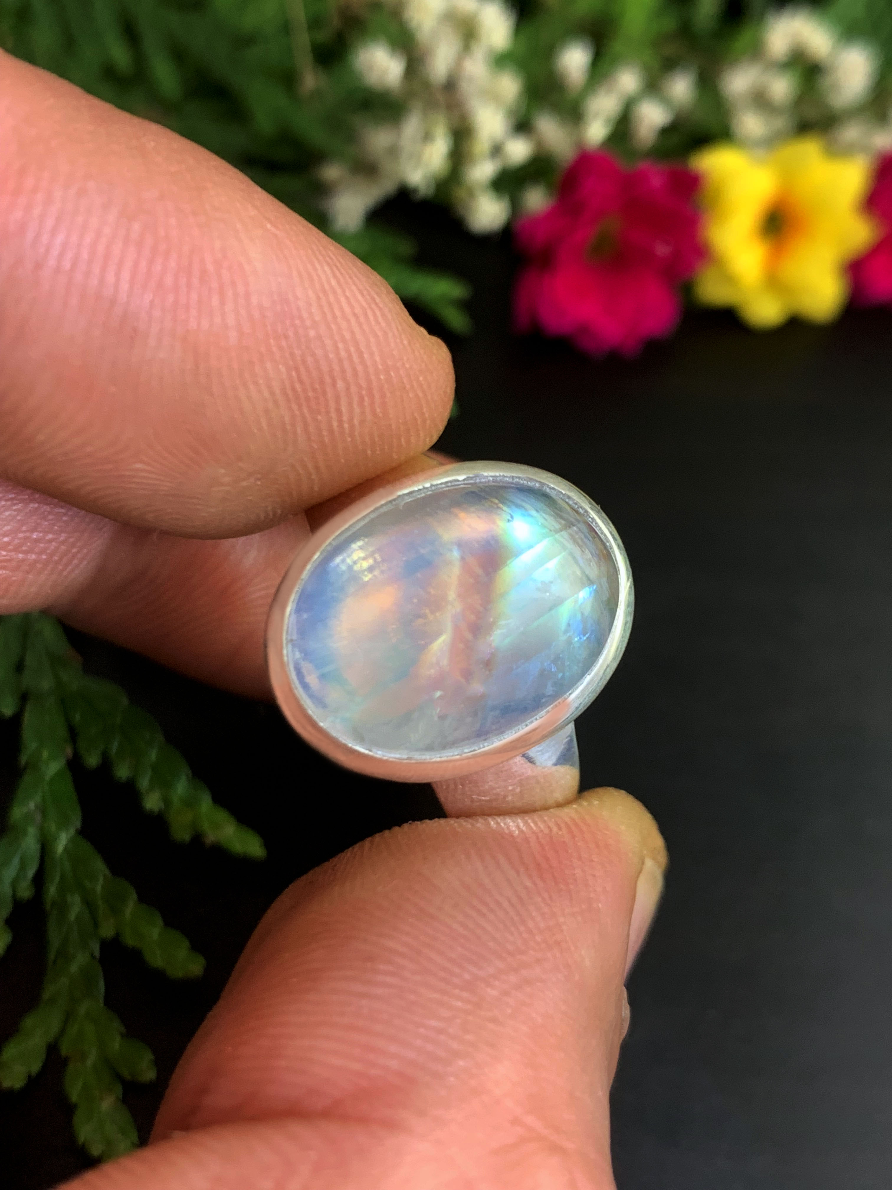 Mondstein Ring - Regenbogen 