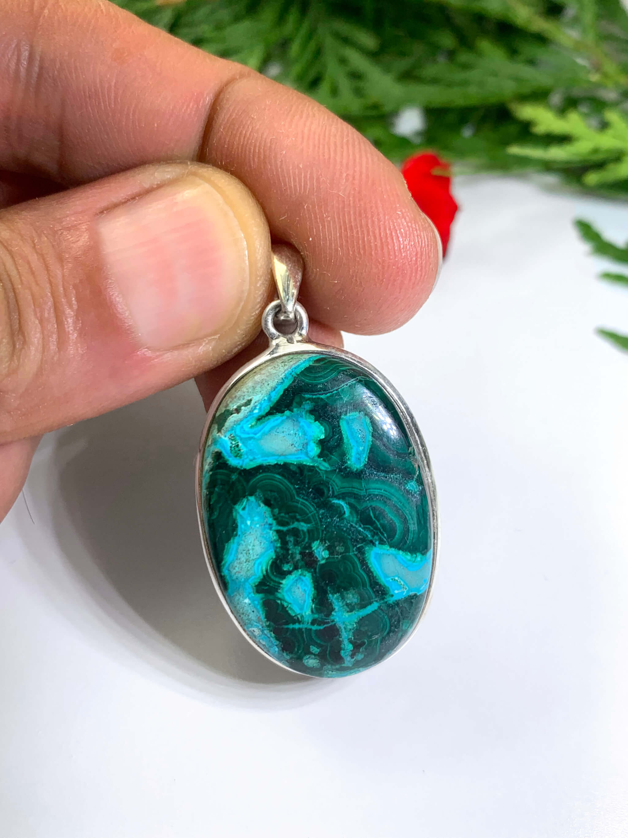 Malachite-Chrysokolla Pendant
