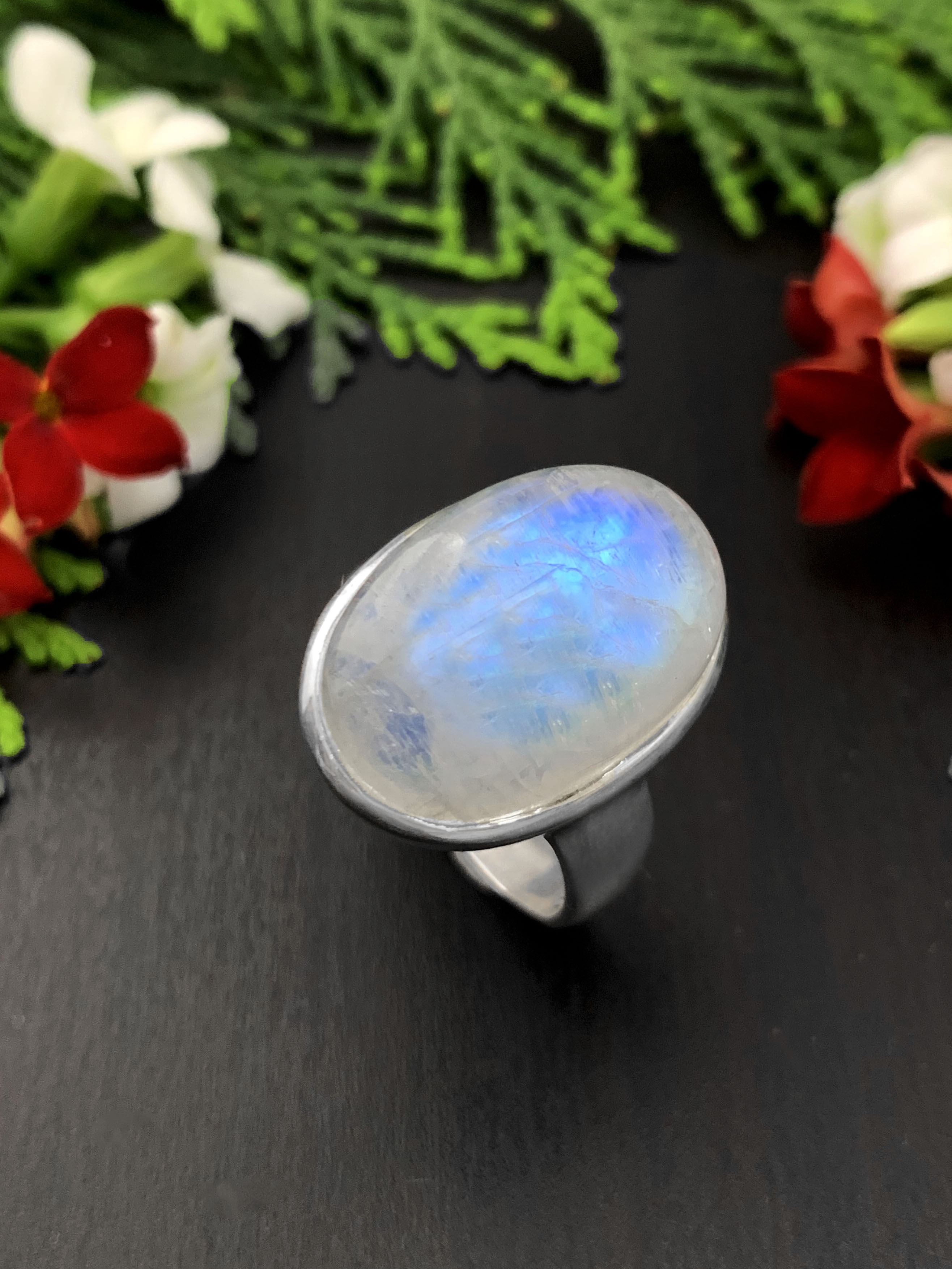 Mondstein Ring - Regenbogen