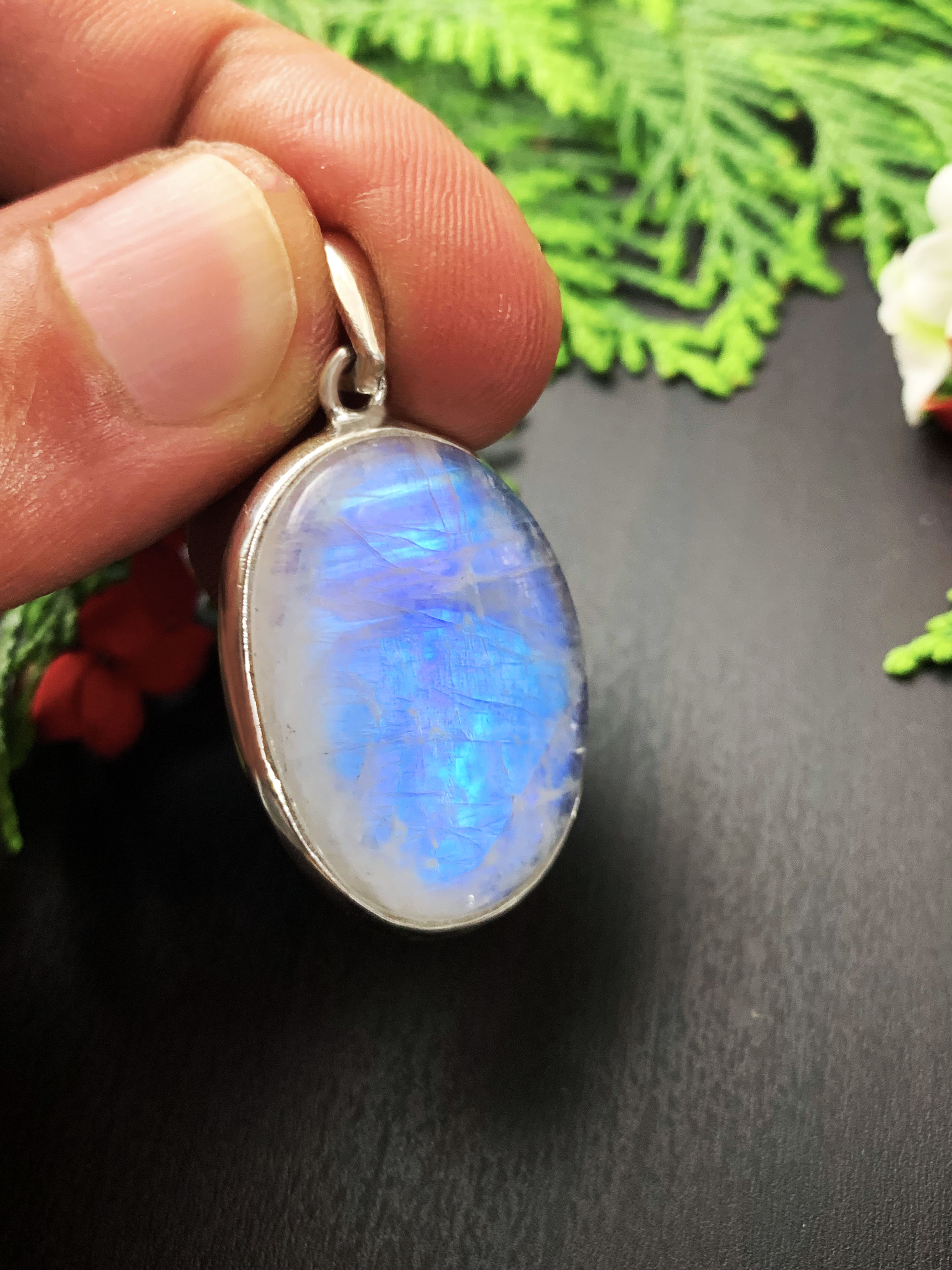 Moonstone Pendant - Rainbow