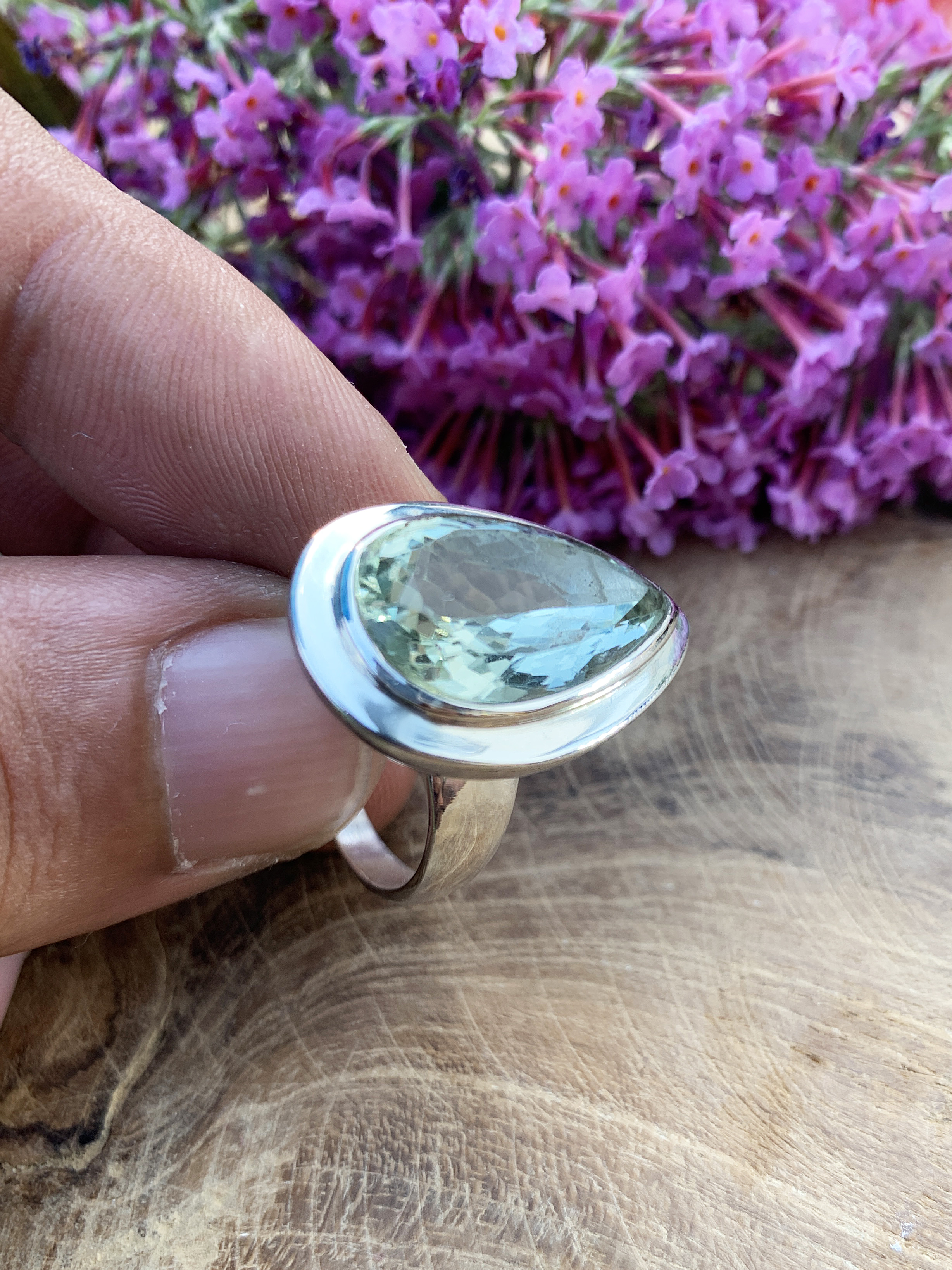 Green Amethyst Ring - 51,5