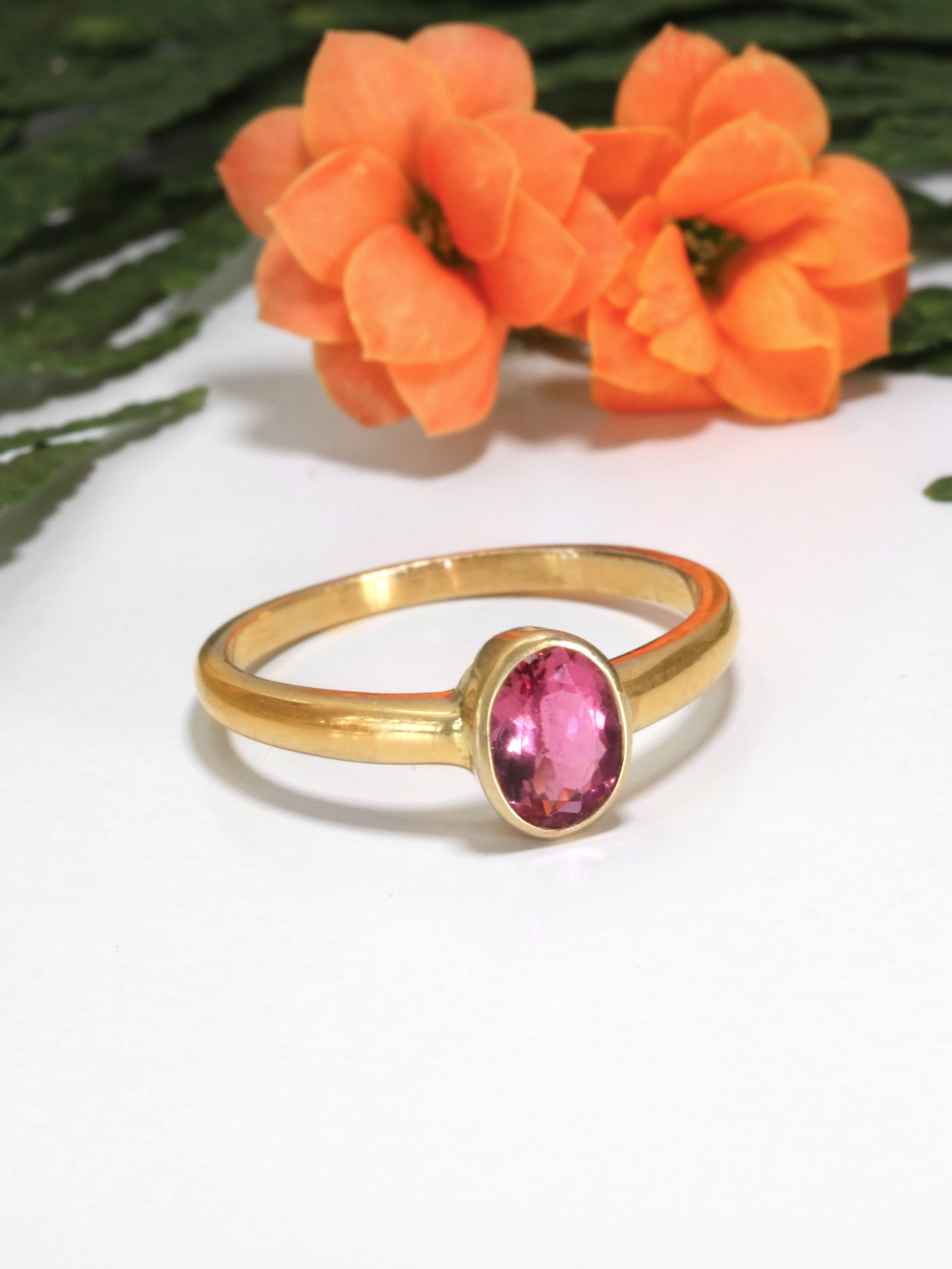 Pink Tourmaline Ring - 14k Gold