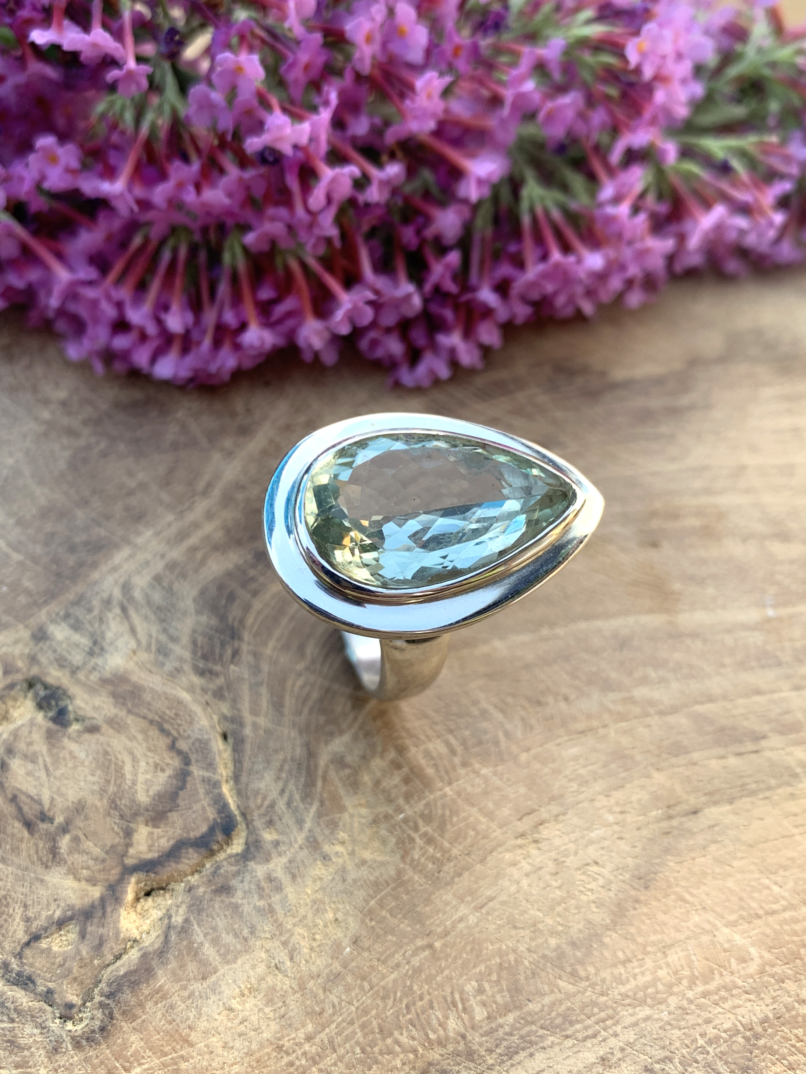 Green Amethyst Ring - 51,5