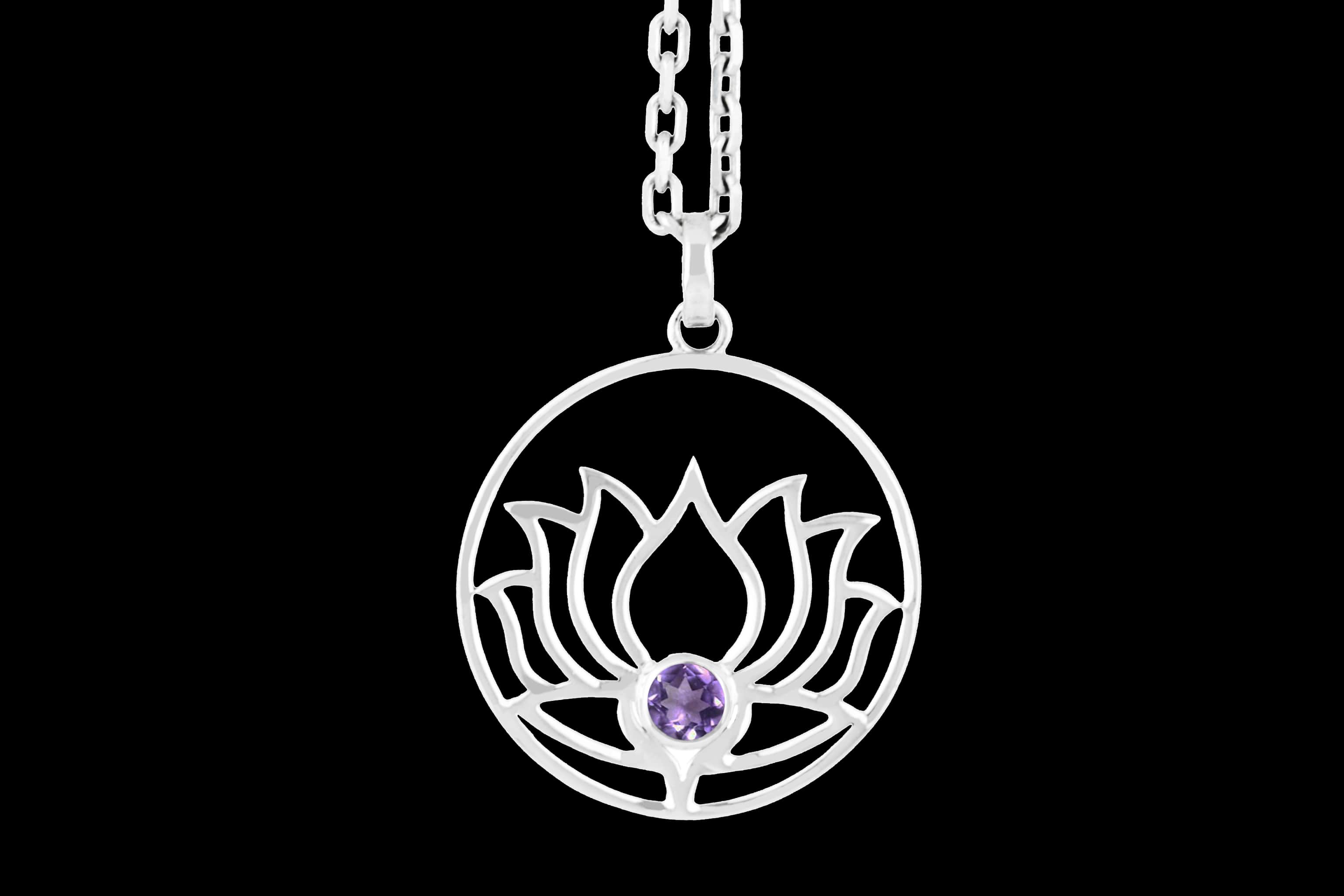 anhaenger-pendant-lotusblume-lotusbluten-amethyst-068-3 Lotusblume Anhänger - Amethyst
