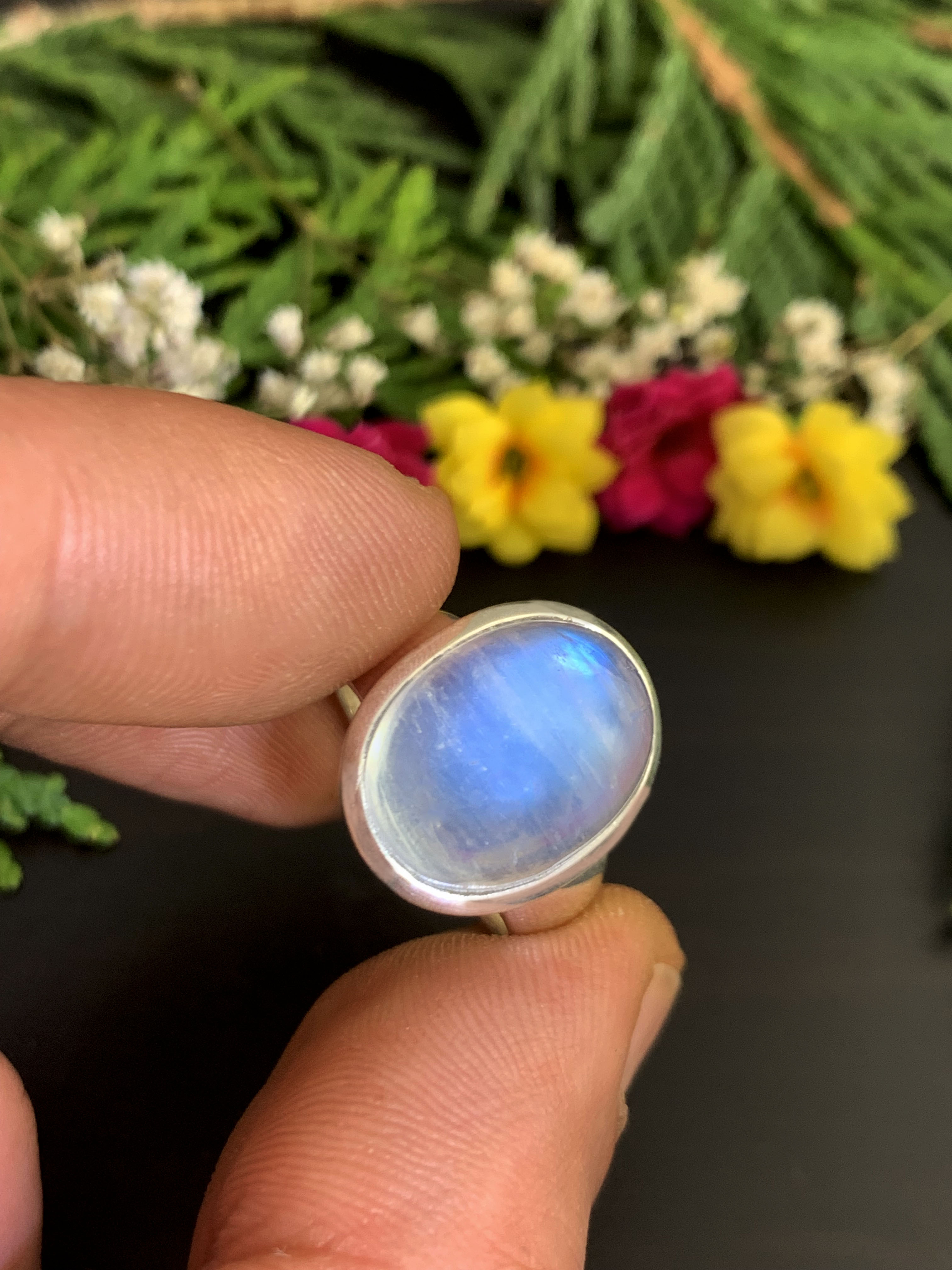 Mondstein Ring - Regenbogen 