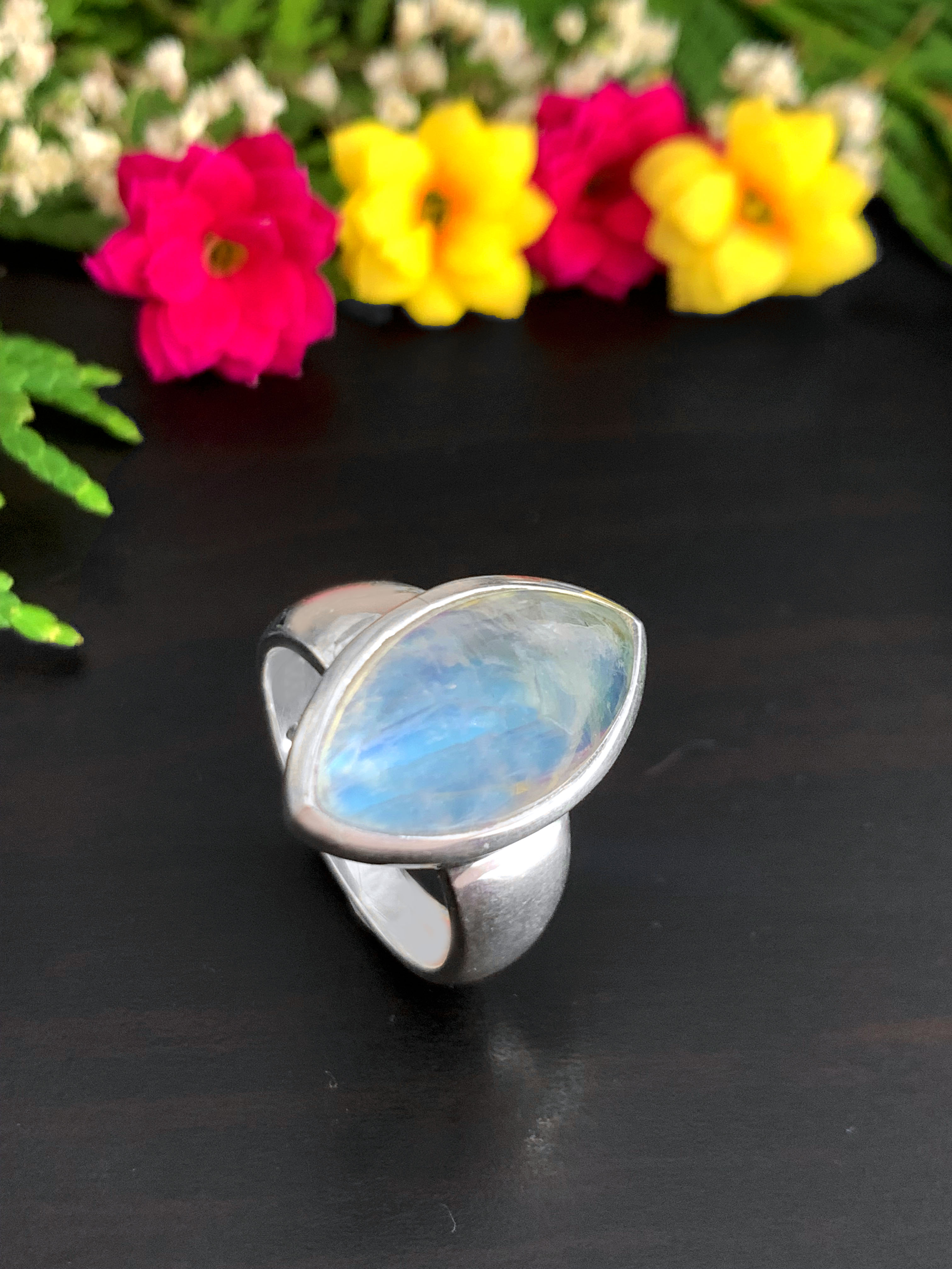 Mondstein Ring - Regenbogen