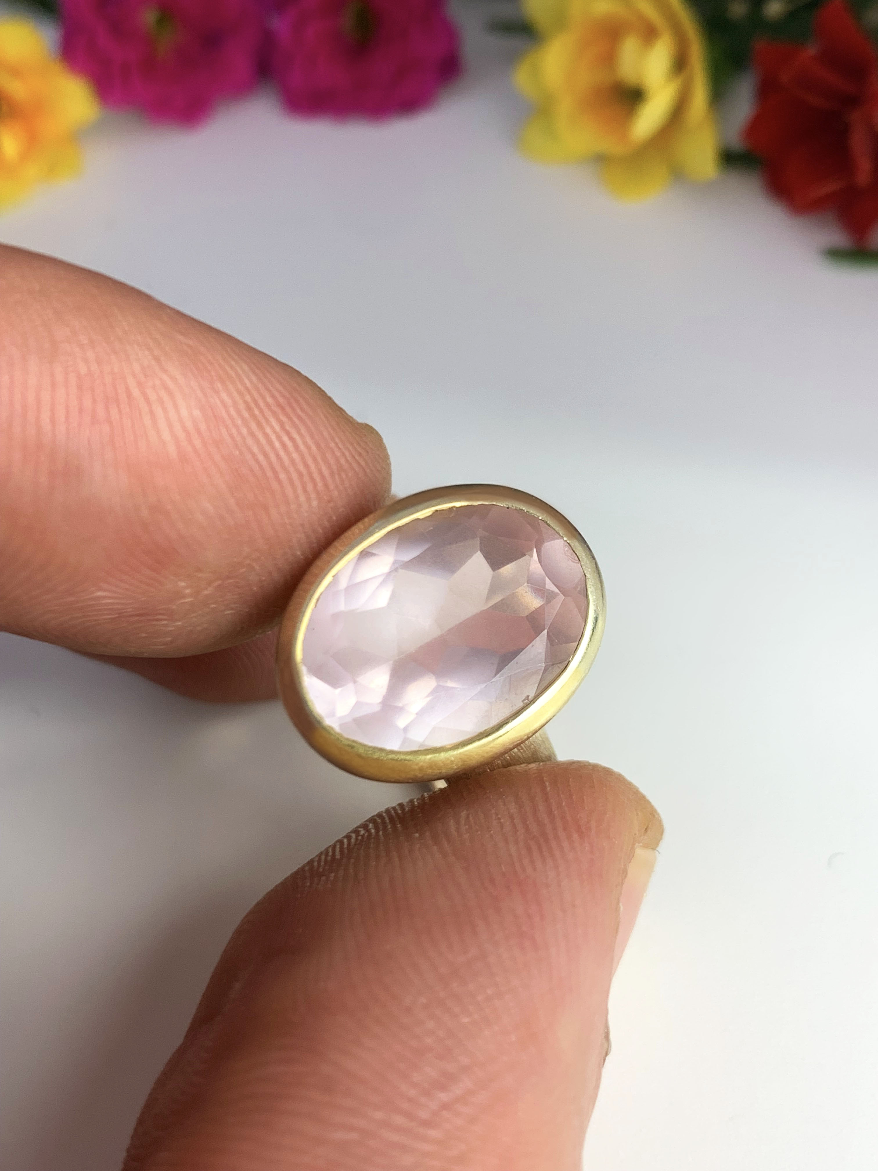Rosenquarz Ring - TOP