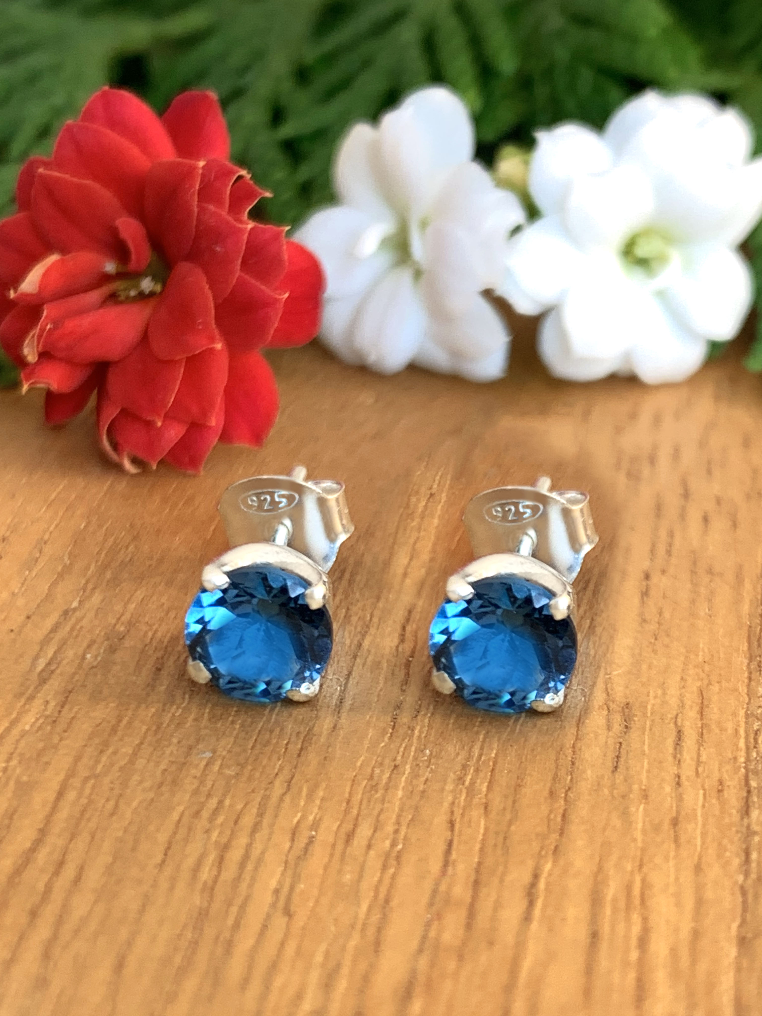 blautopas-ohrstecker-blue-topaz-earrings-ohr00770 London Blautopas Ohrstecker - 925 Silber