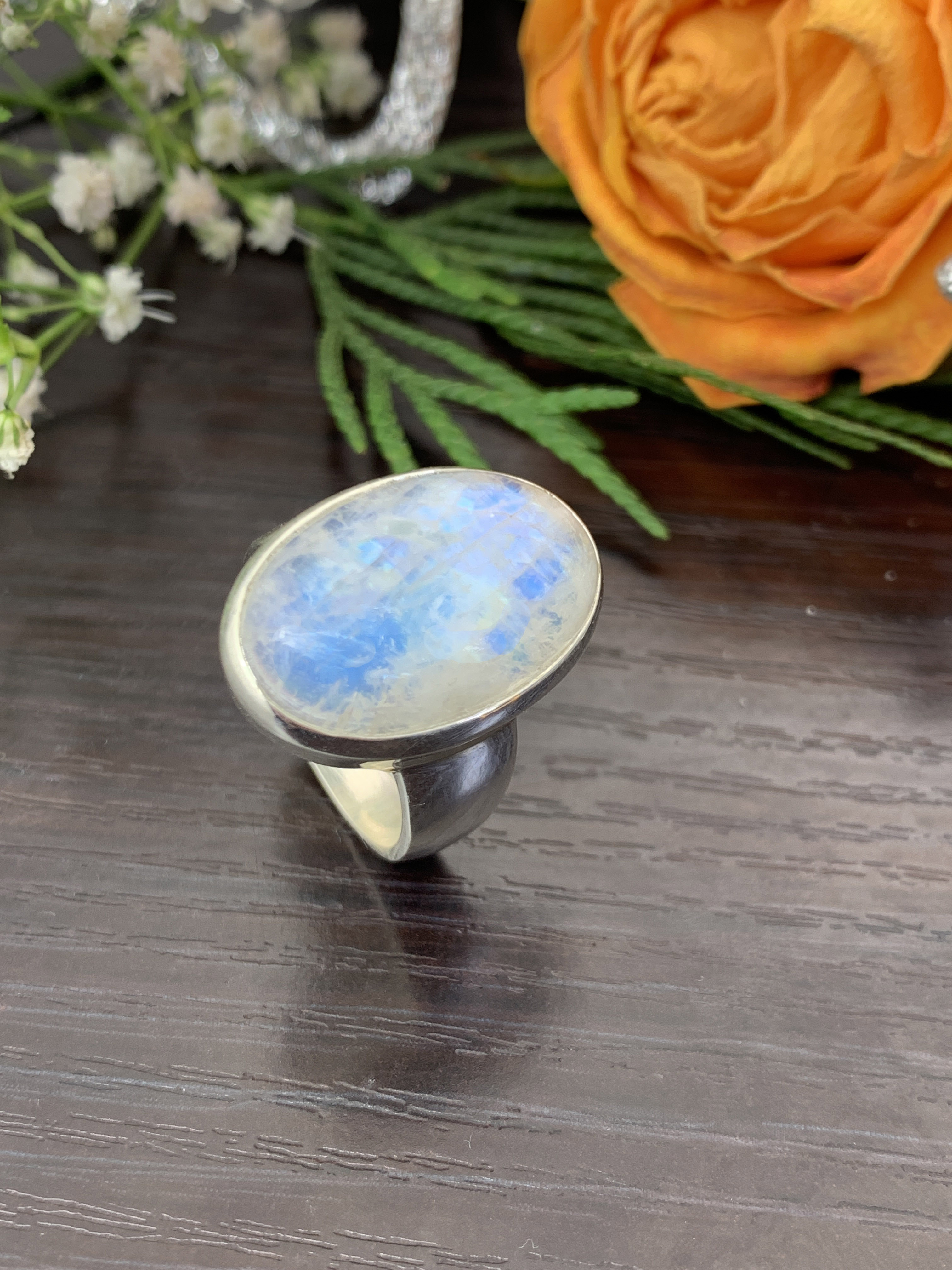 regenbogen-mondstein-ring-rainbow-moonstone-ring-r01432 Mondstein Ring - Regenbogen - 59/19