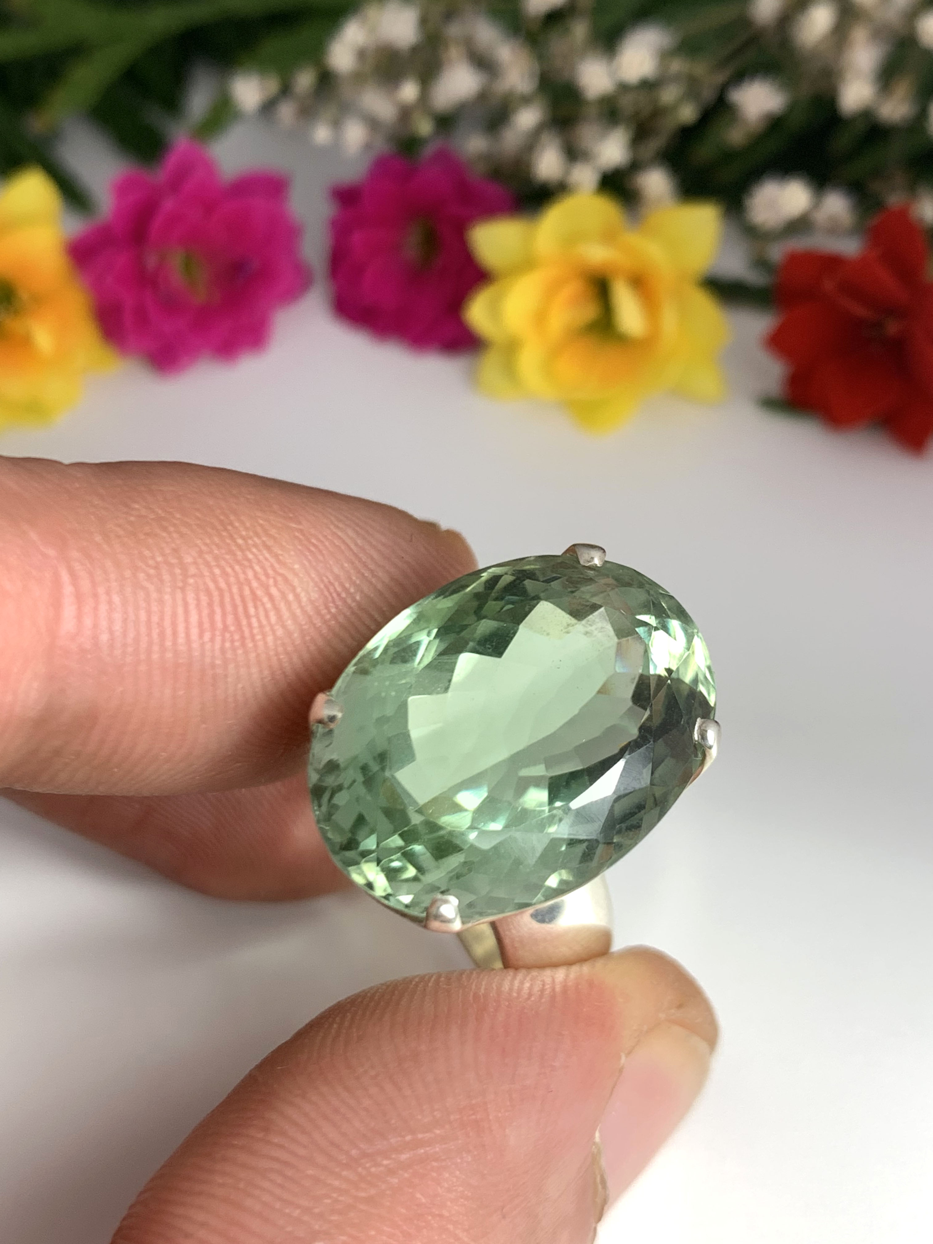 Green Amethyst Ring