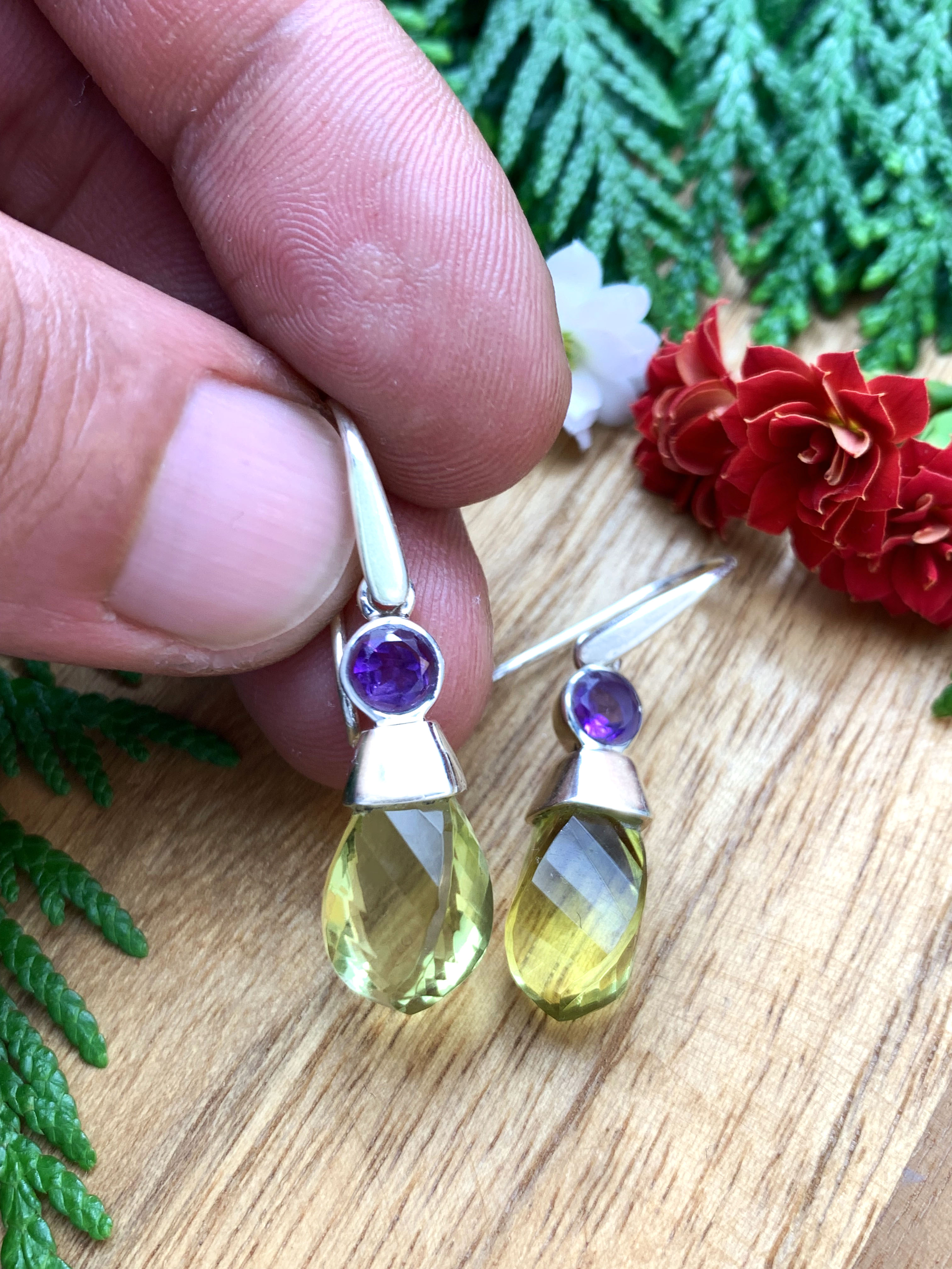 lemonquarz-ohrhaenger-lemon-quartz-earrings-ohr00752-2 Lemonquarz Earrings with Amethyst