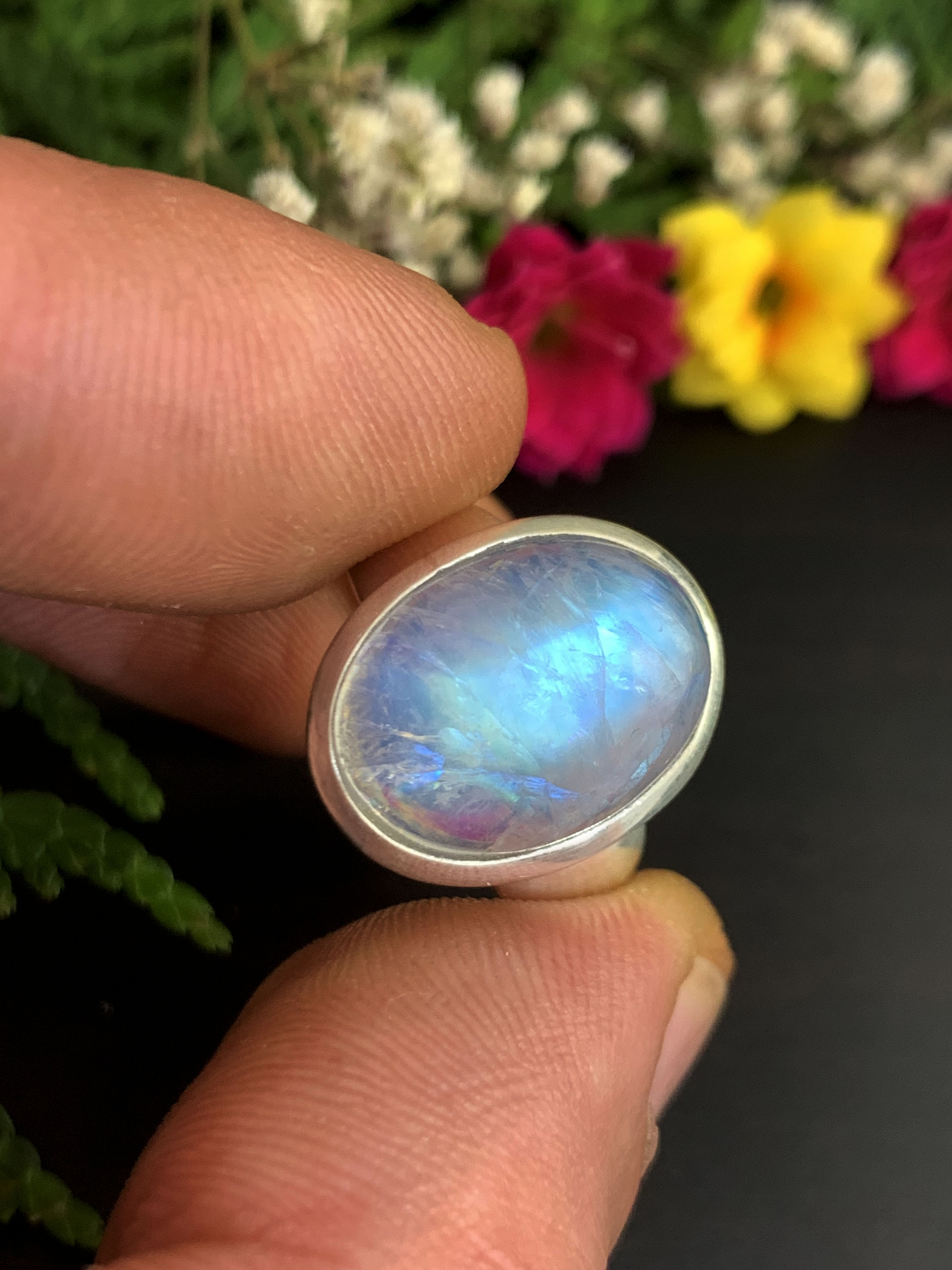 Mondstein Ring - Regenbogen 