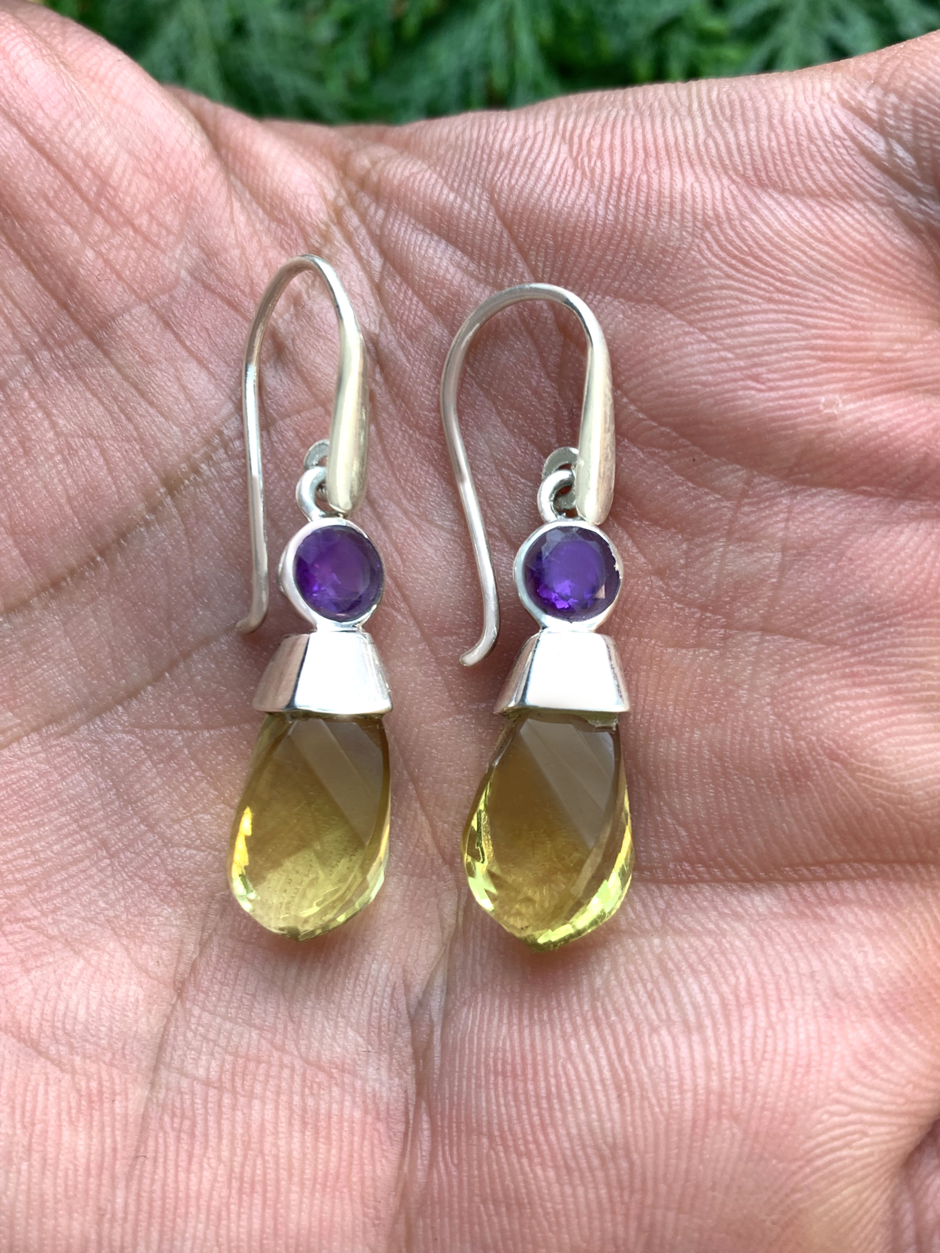 lemonquarz-ohrhaenger-lemon-quartz-earrings-ohr00752-3 Lemonquarz Earrings with Amethyst