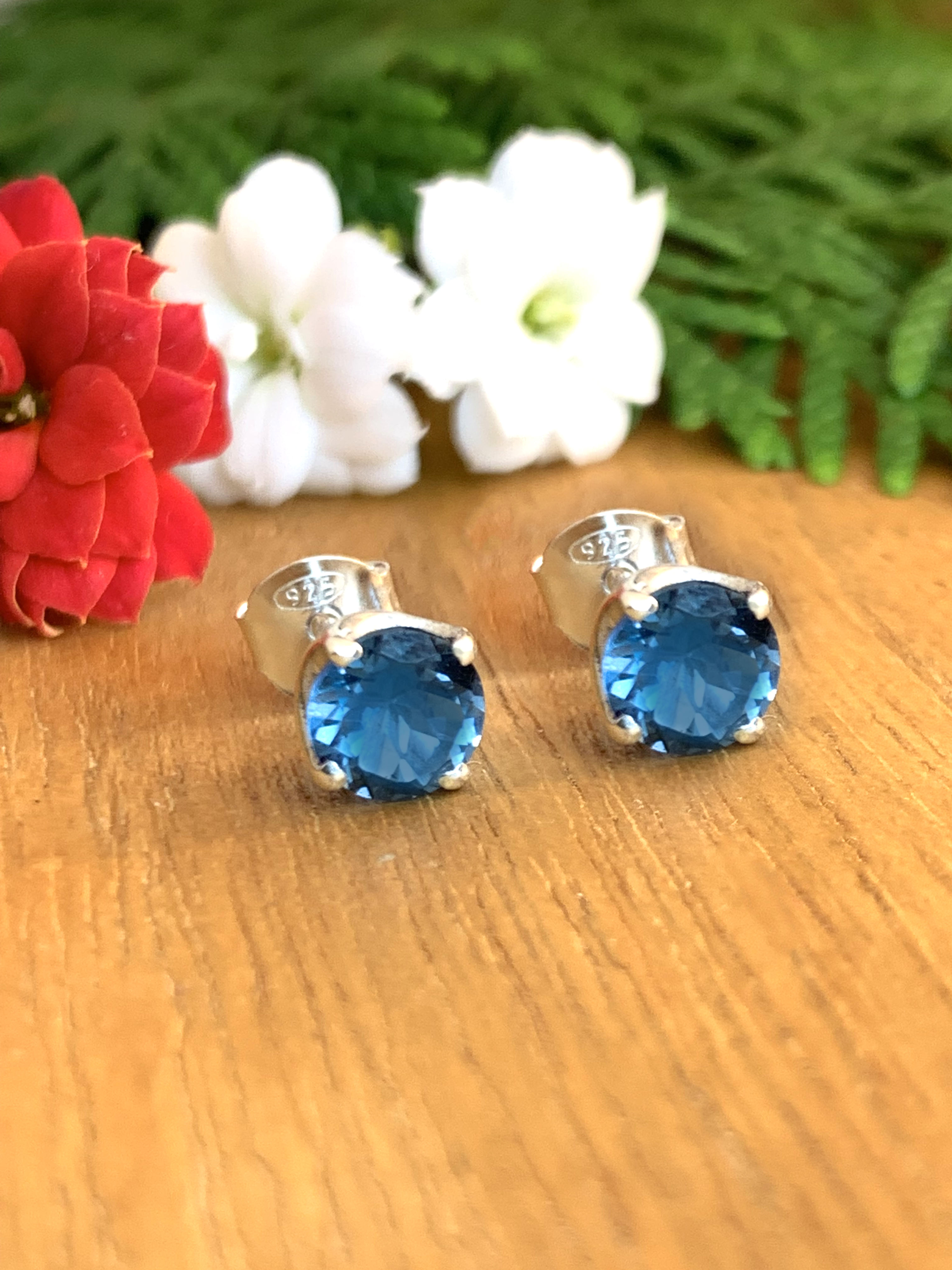 blautopas-ohrstecker-blue-topaz-earrings-ohr00770-4 London Blautopas Ohrstecker - 925 Silber