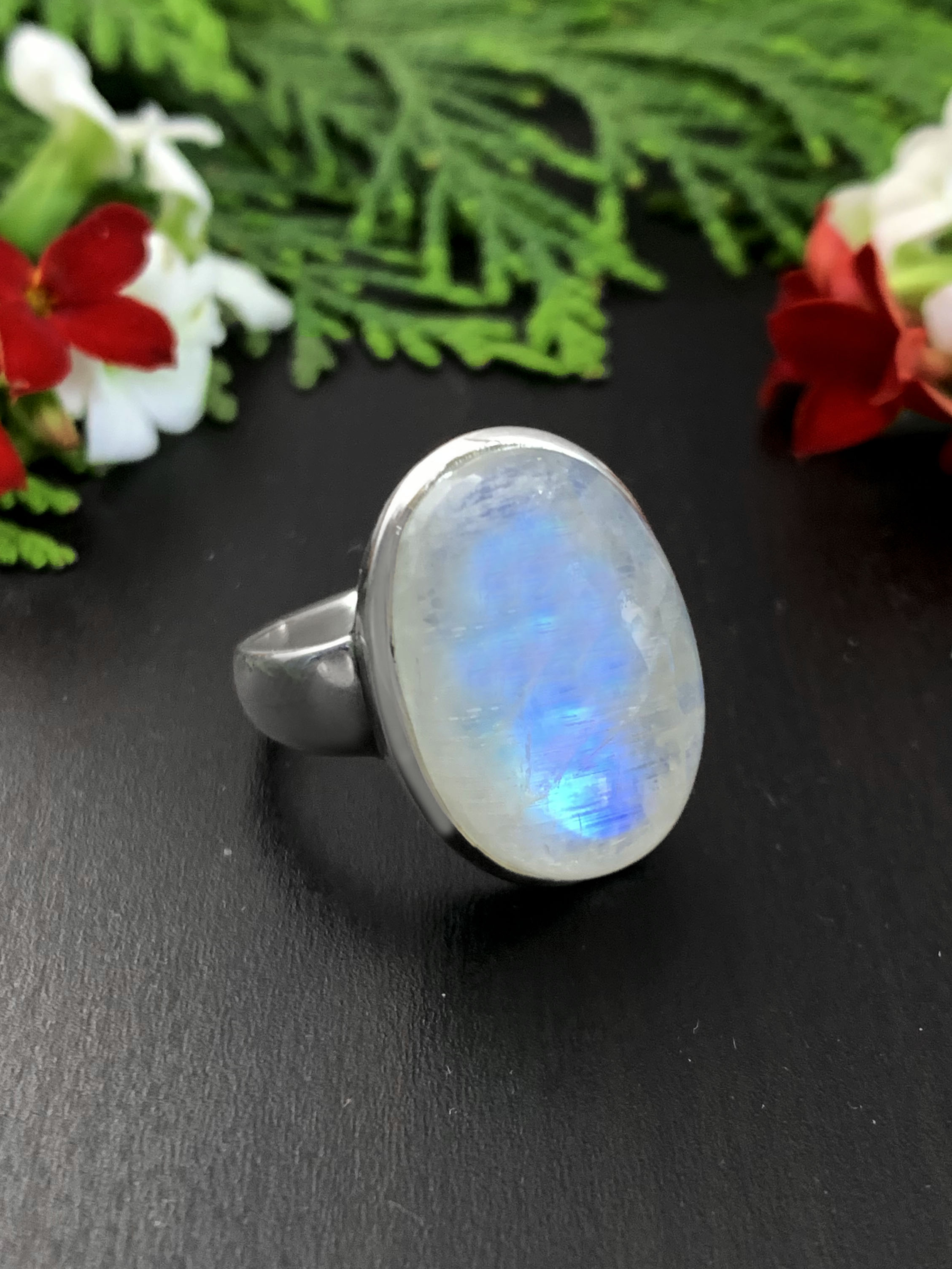 Mondstein Ring - Regenbogen