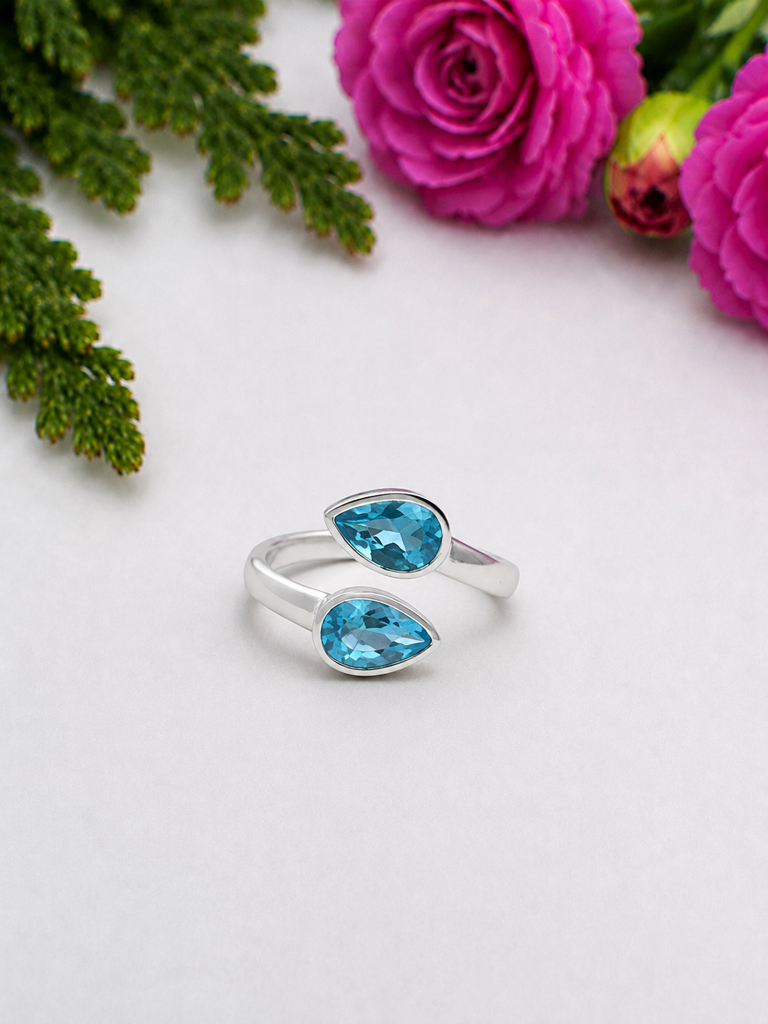 Swiss Blue Topaz Ring - TOP - 58