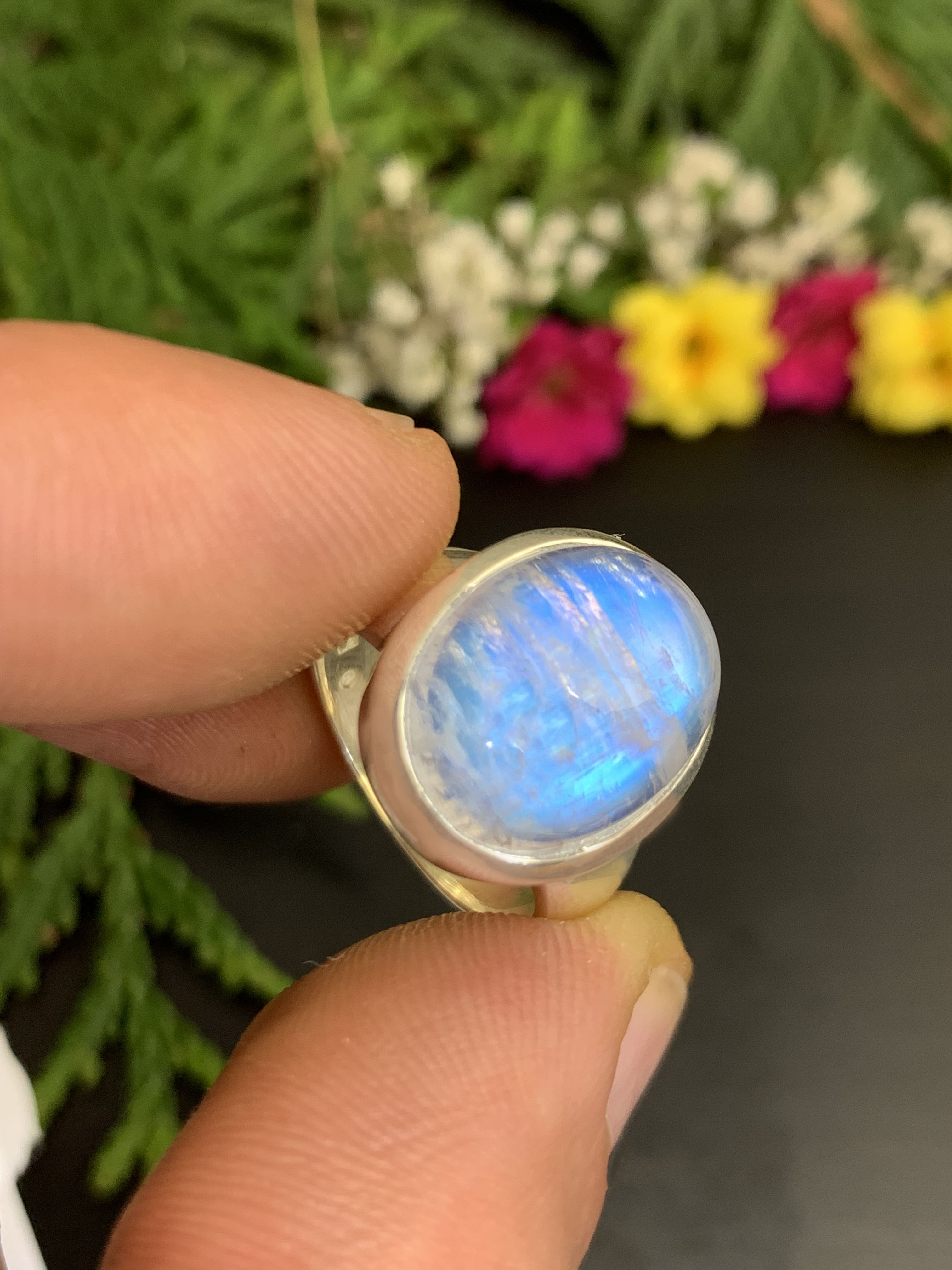 Mondstein Ring - Regenbogen 