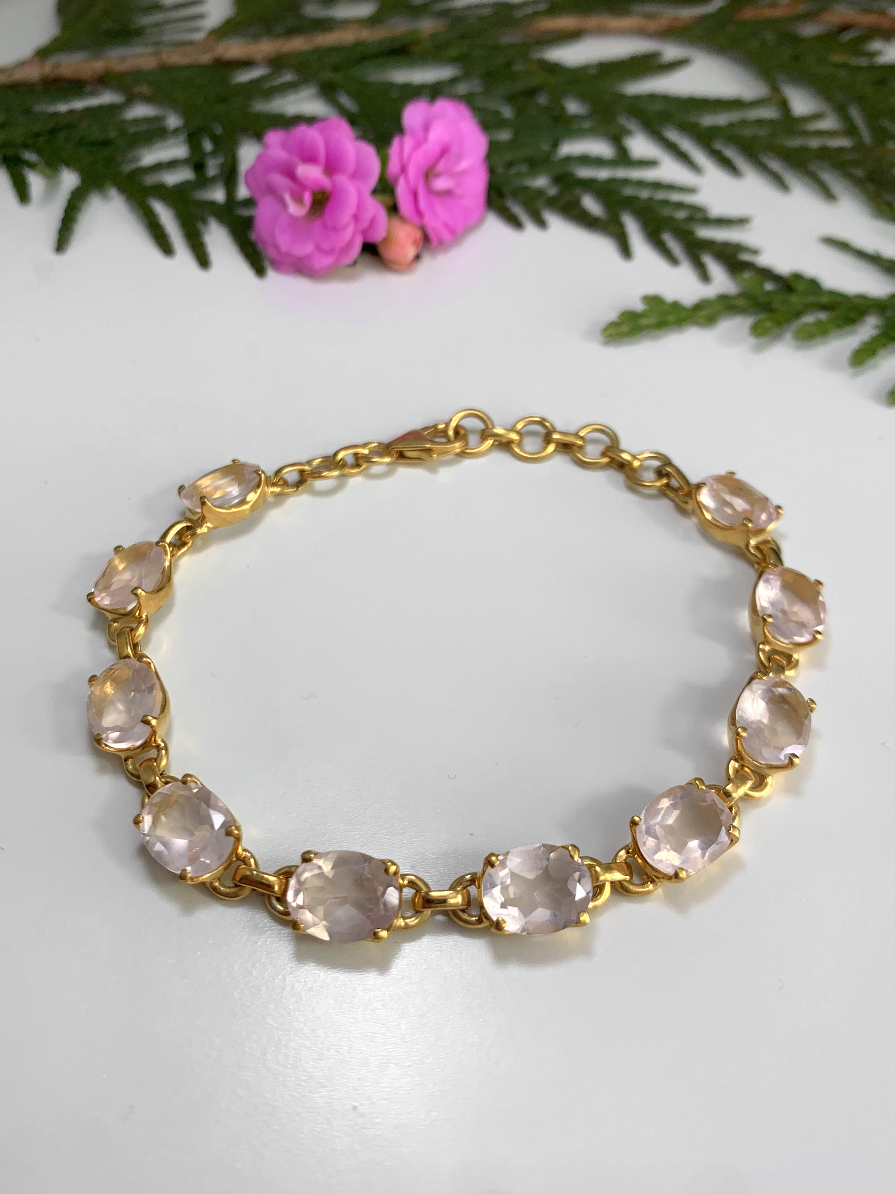 rosenquarz-armband-vergoldet-rose-quartz-bracelet-gold-plated-ab00344 Rosenquarz Armband