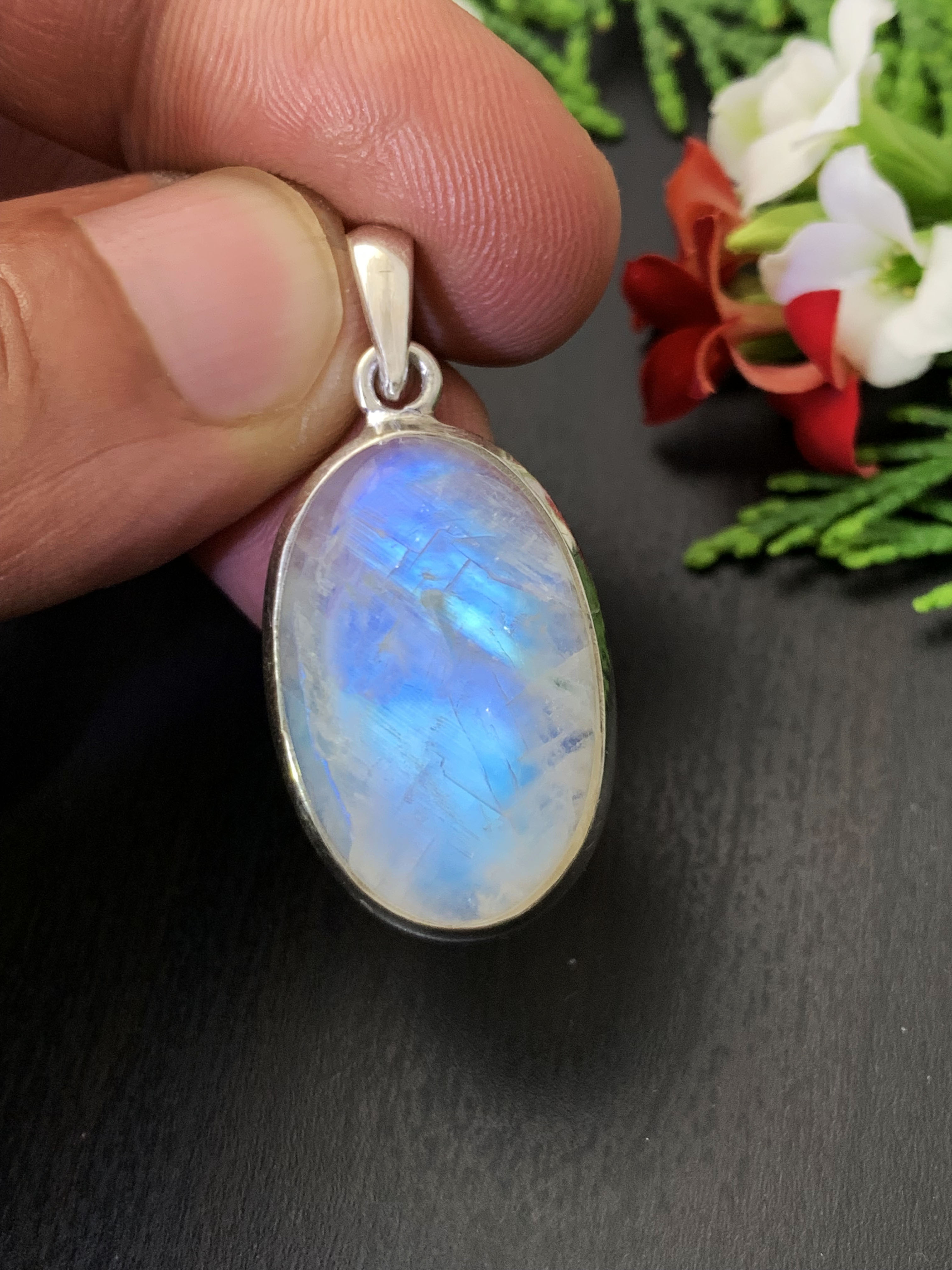 Moonstone Pendant - Rainbow