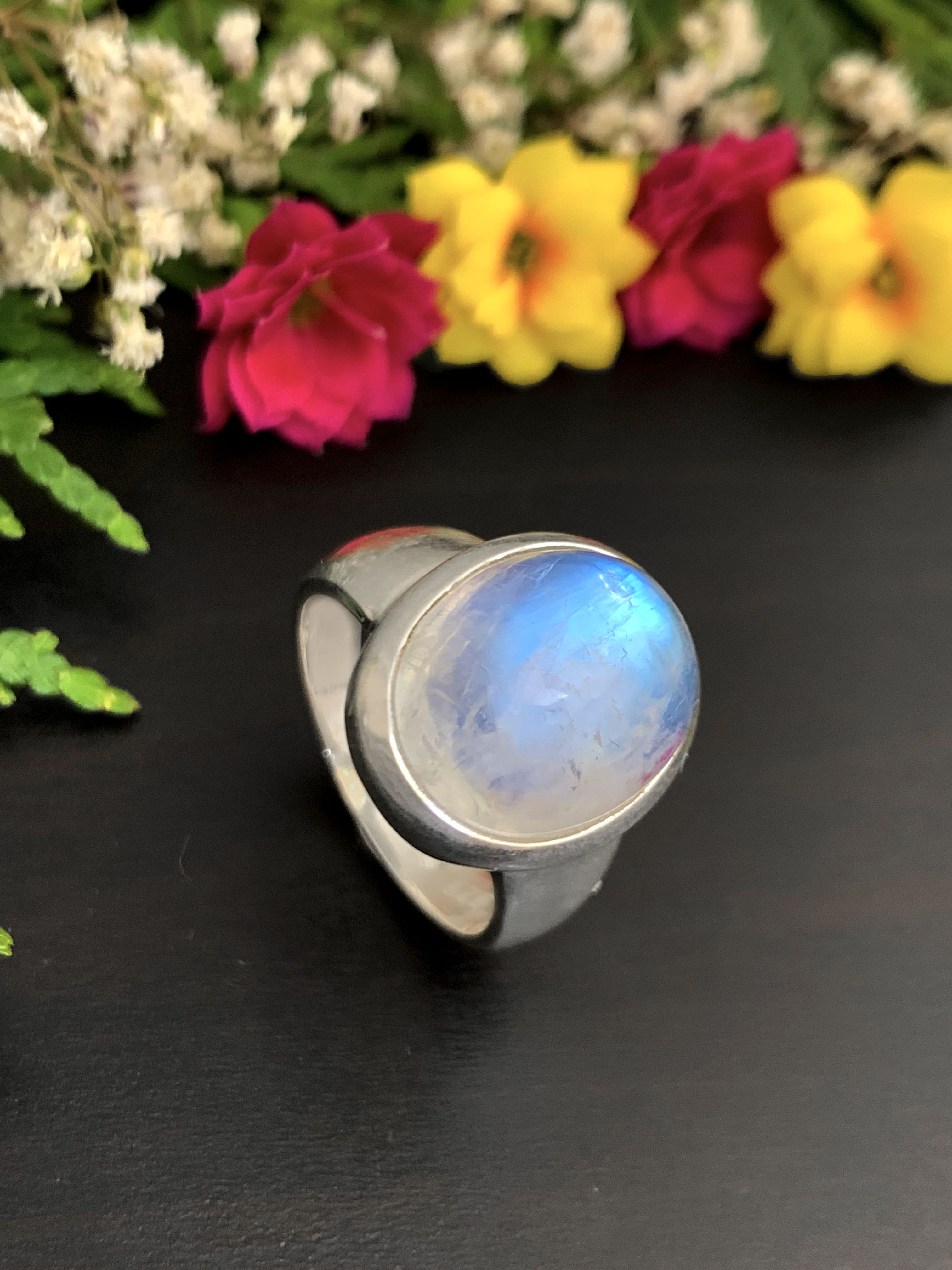 Mondstein Ring - Regenbogen 