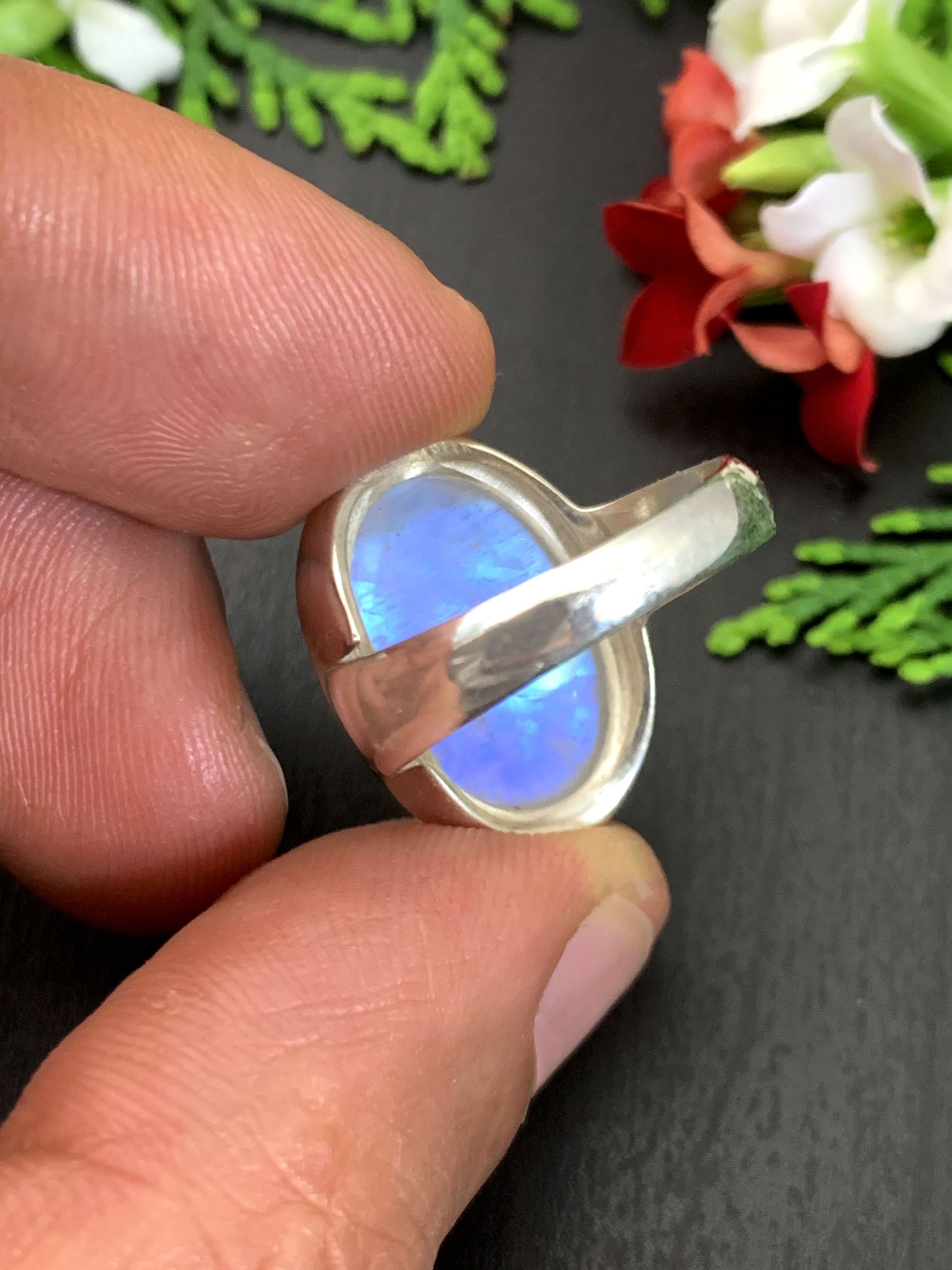 Mondstein Ring - Regenbogen