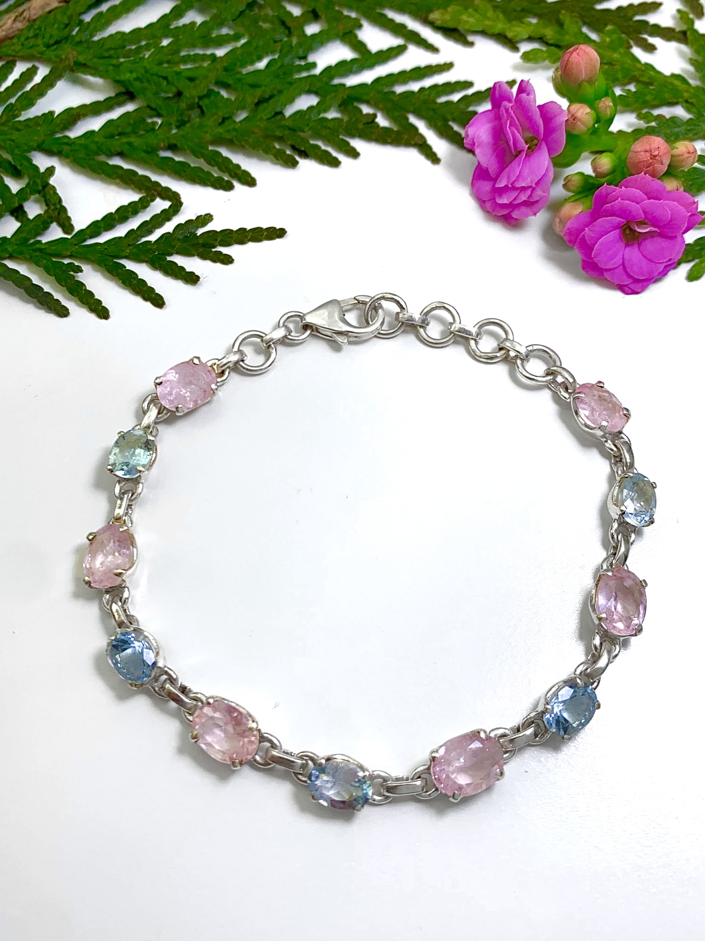 Aquamarine & Morganite Bracelet