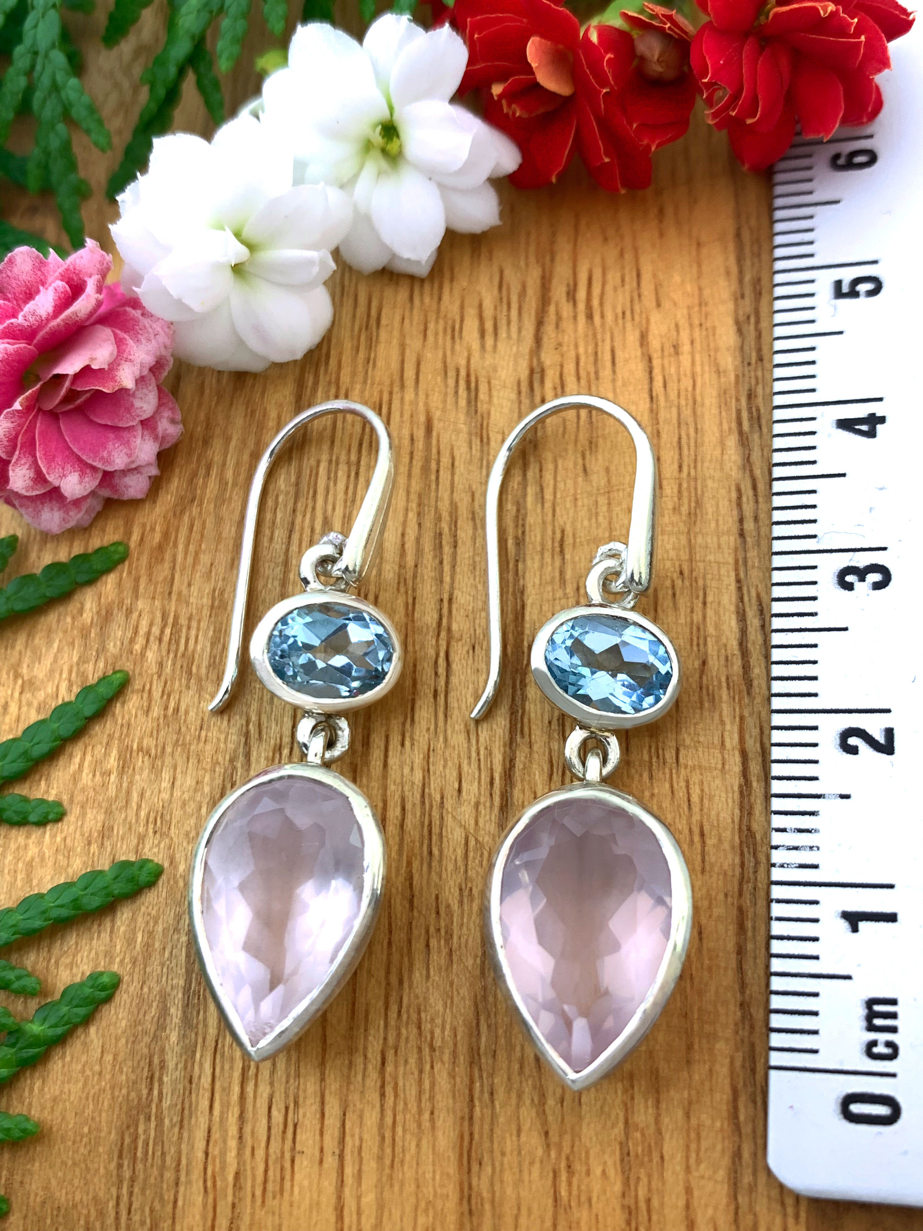 blautopas-ohrhaenger-blue-topaz-earrings-ohr00747-4 Rosenquarz Ohrhänger mit Blautopas